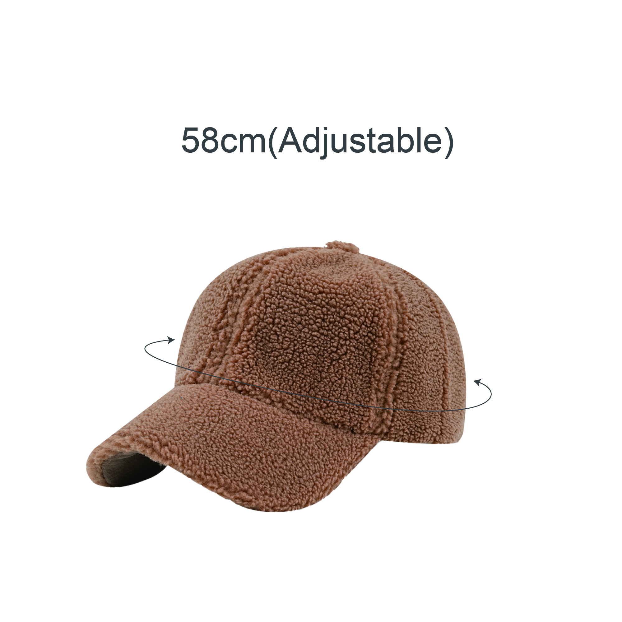 6 Panel Lamb Fur Baseball Cap - Image 9