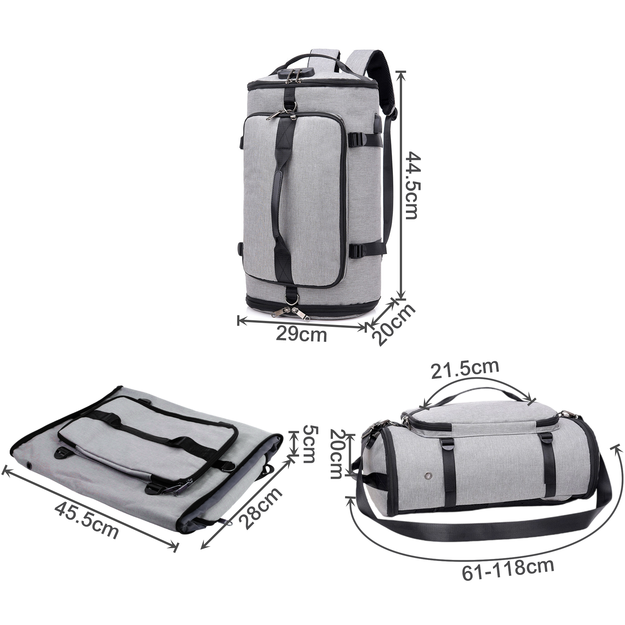 Convertible Bucket Backpack Duffel Bag - Image 4