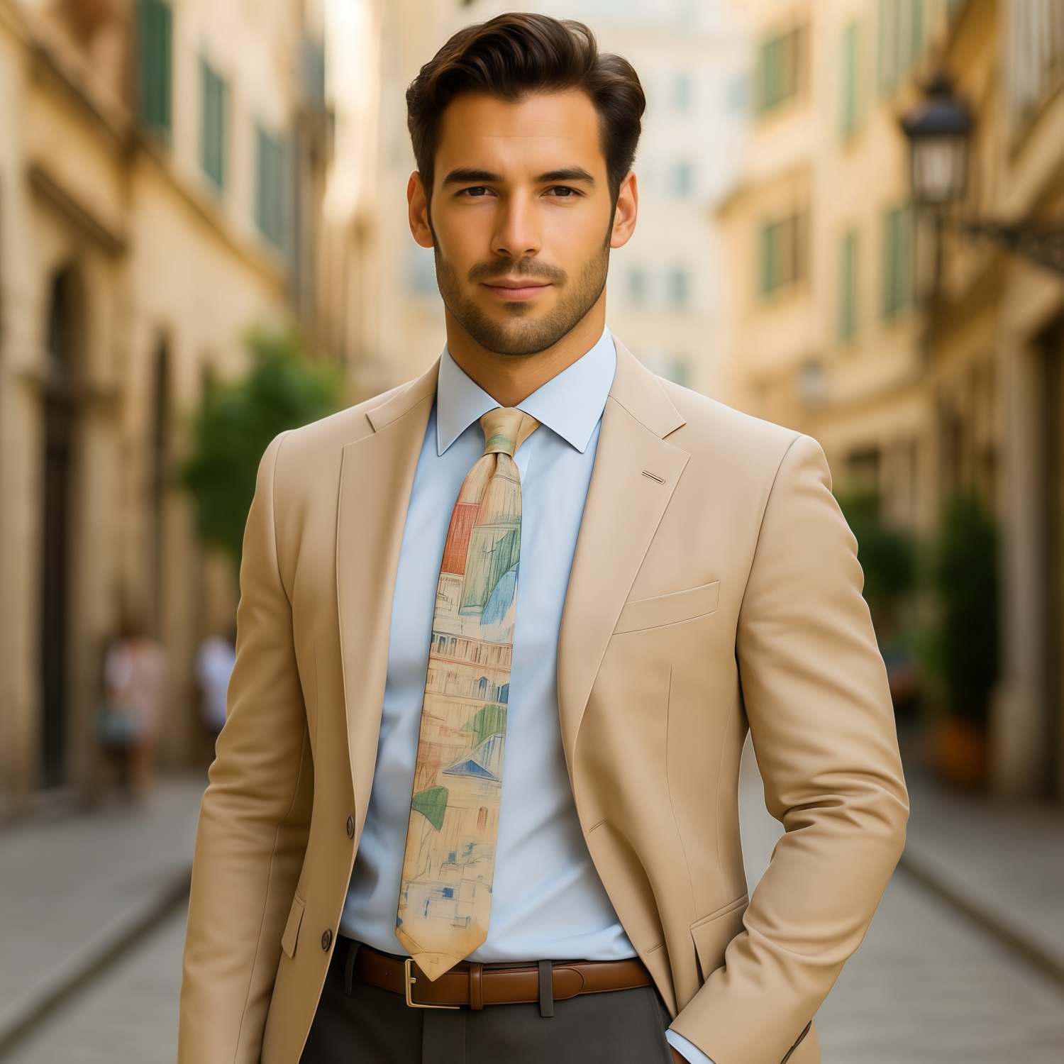 8cm Wide 100% Polyester Printed Tie - Image 3