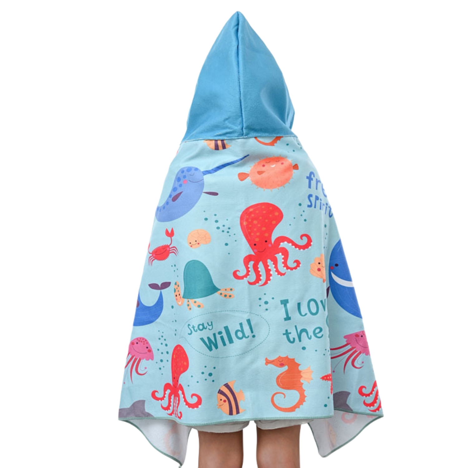 100% Double-Sided Fleece Sublimation Kids Hooded Shawl - Image 2