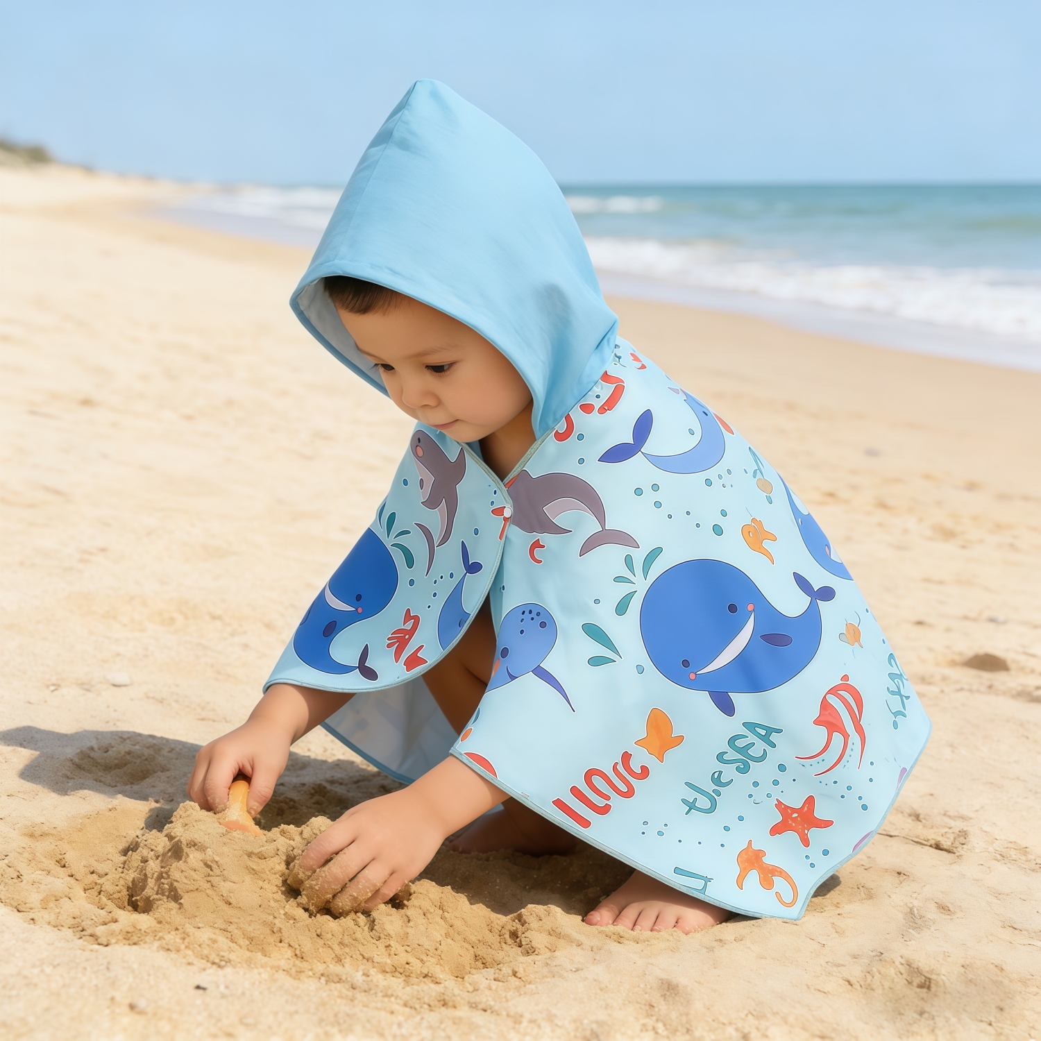 100% Microfibre Sublimation Kids Hooded Shawl - Image 3