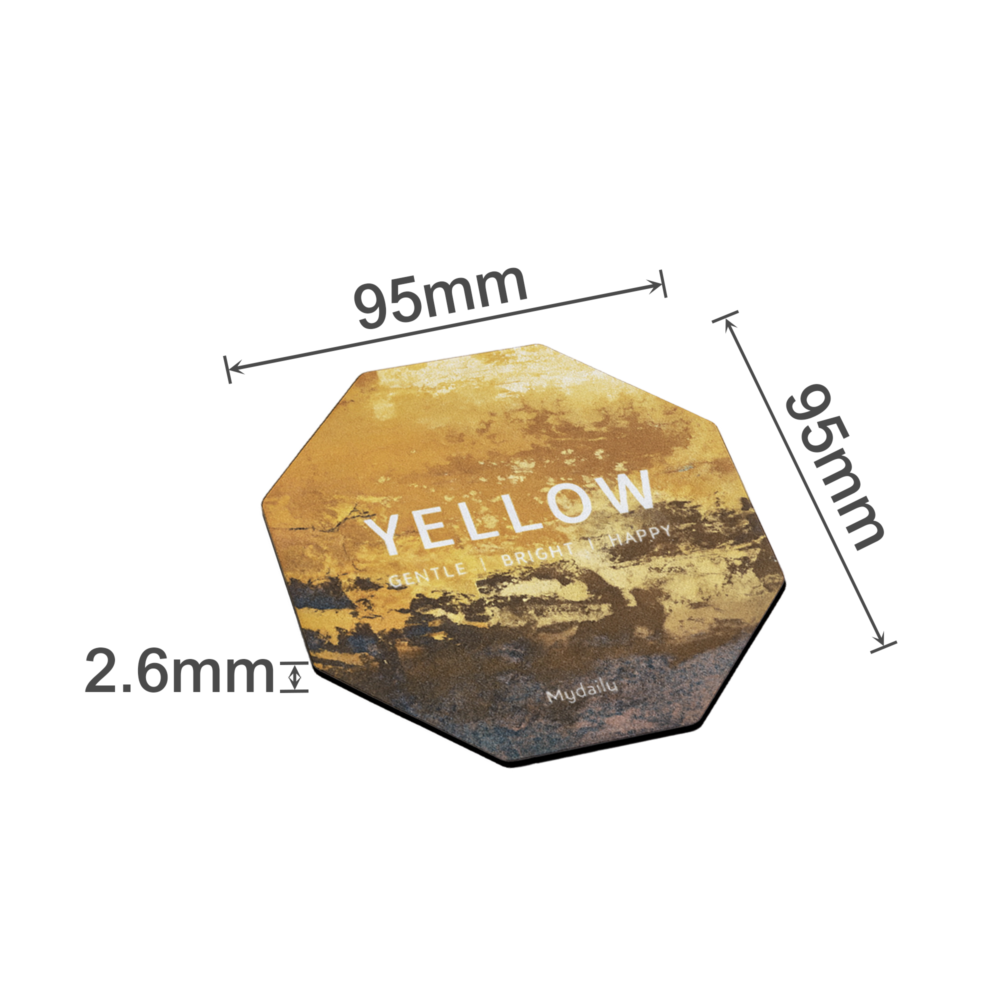 Octagonal Frosted Metal Coaster - Image 3