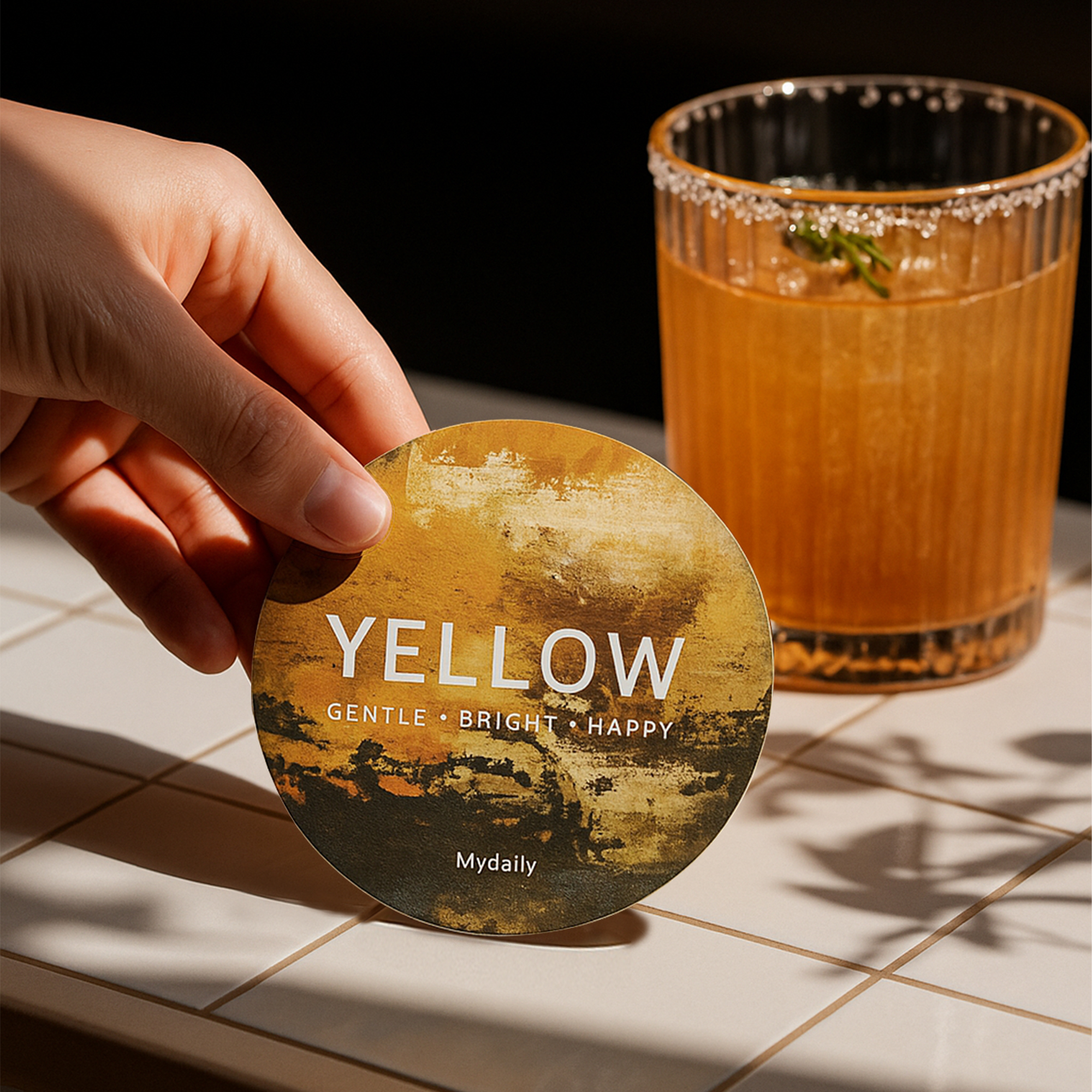 Round Frosted Metal Coaster - Image 7