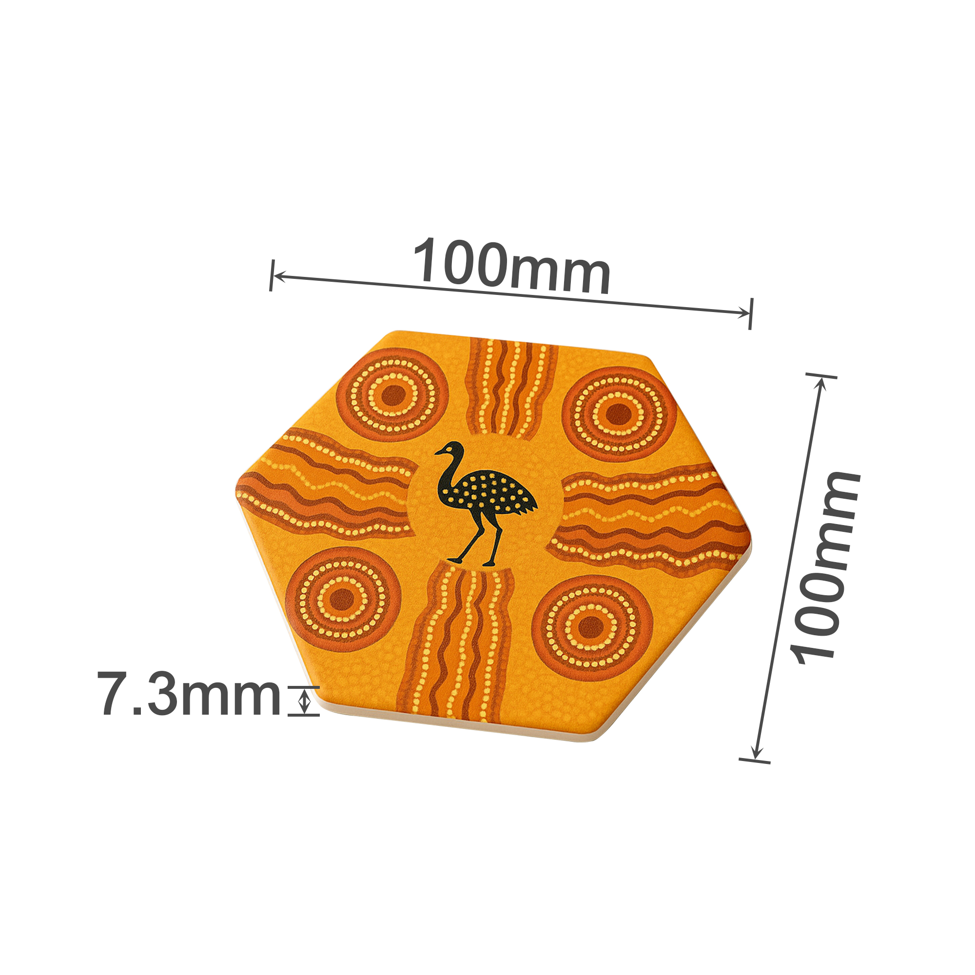 Hexagon Ceramic Coaster - Image 3