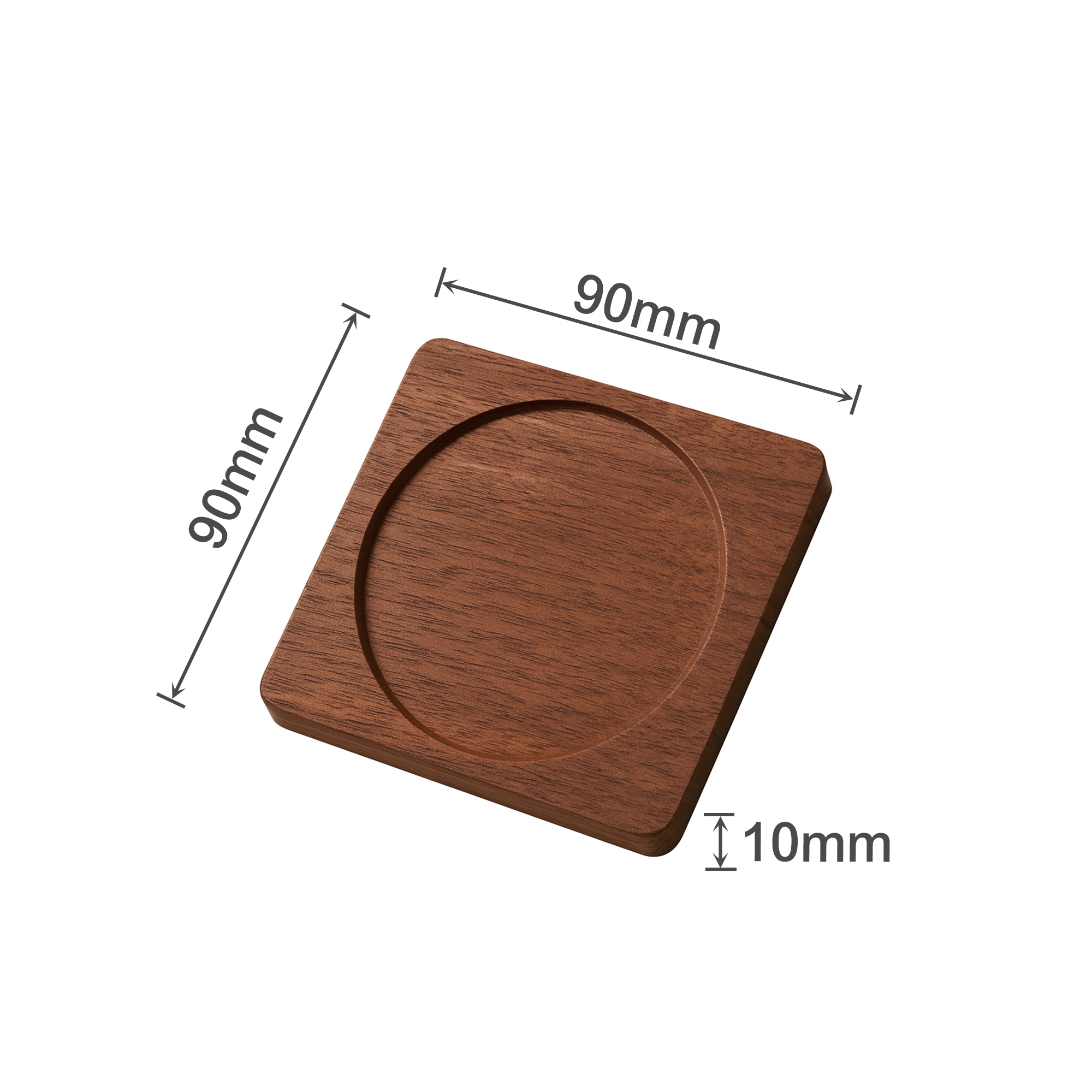 Square with Circular Center Wooden Coaster - Image 4