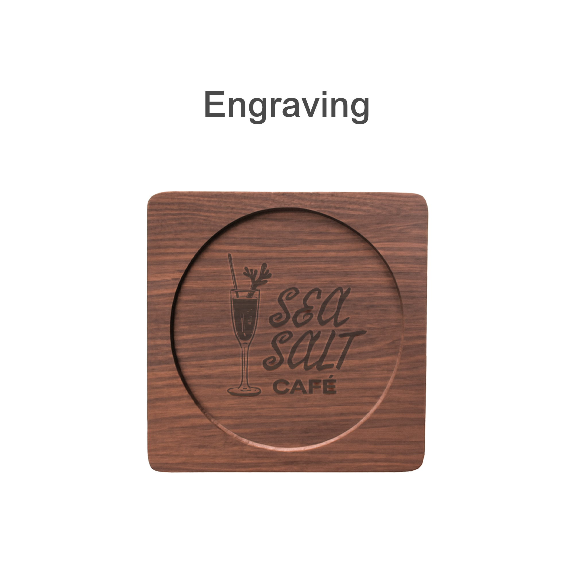 Square with Circular Center Wooden Coaster - Image 5