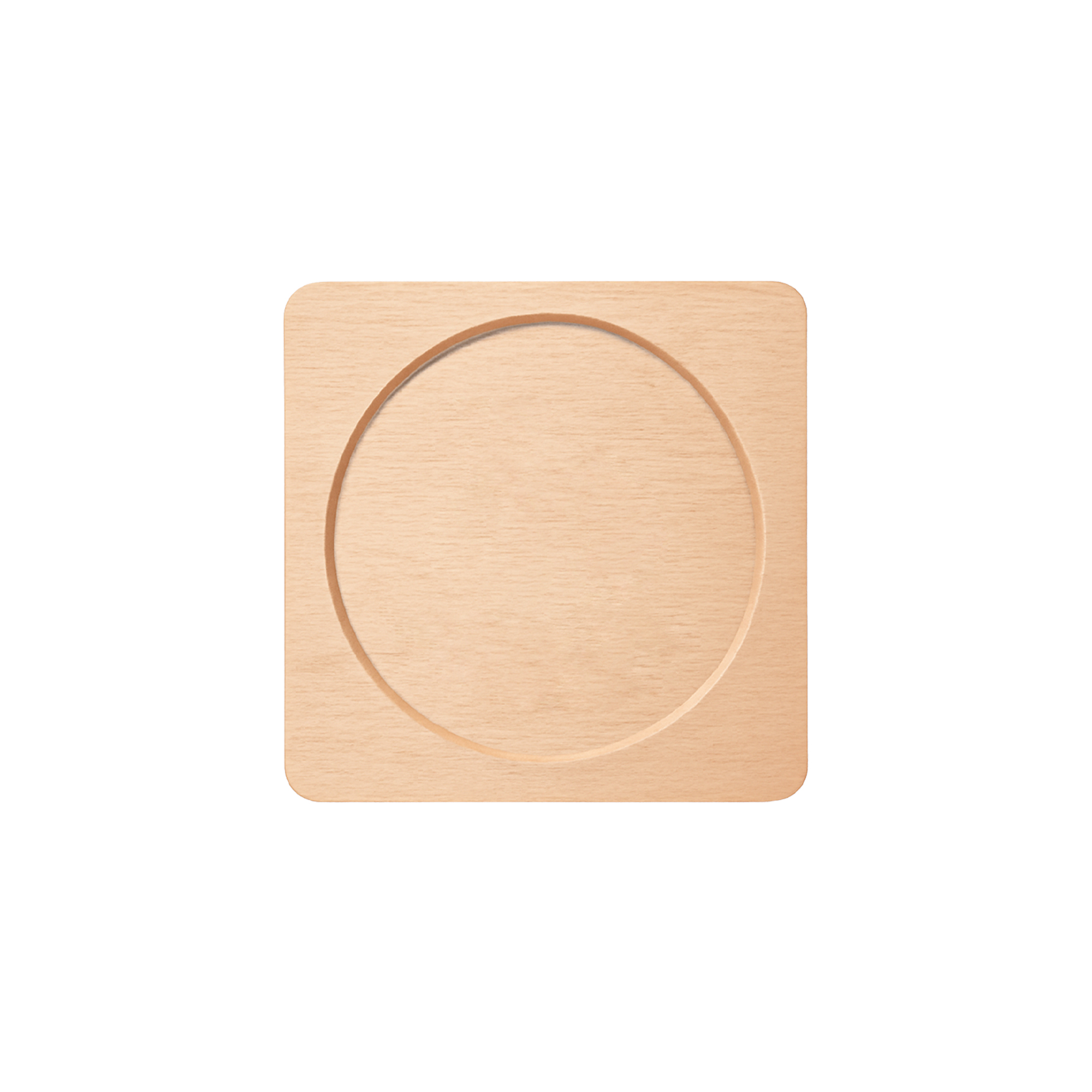 Square with Circular Center Wooden Coaster - Image 3