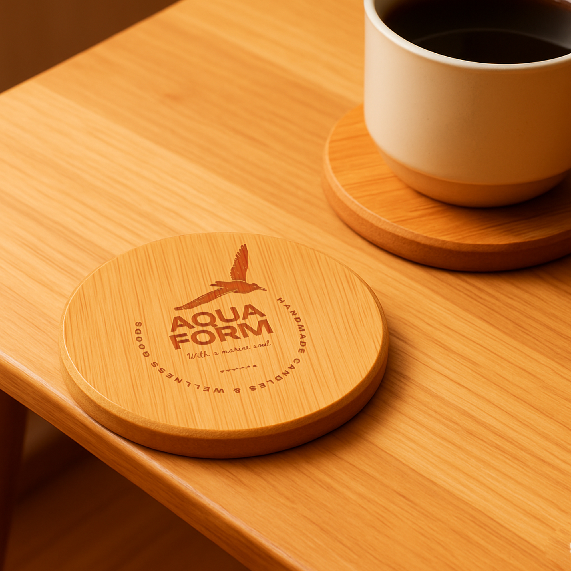 Round Bamboo Bottle Opener Coaster - Image 6