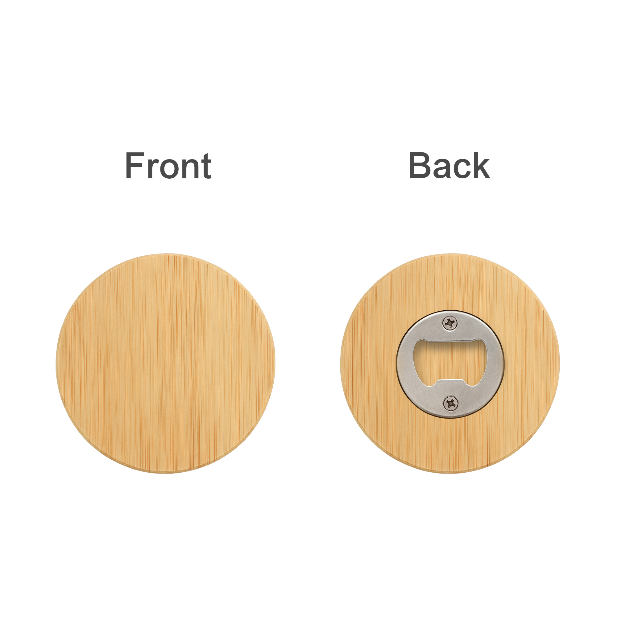 Round Bamboo Bottle Opener Coaster - Image 2