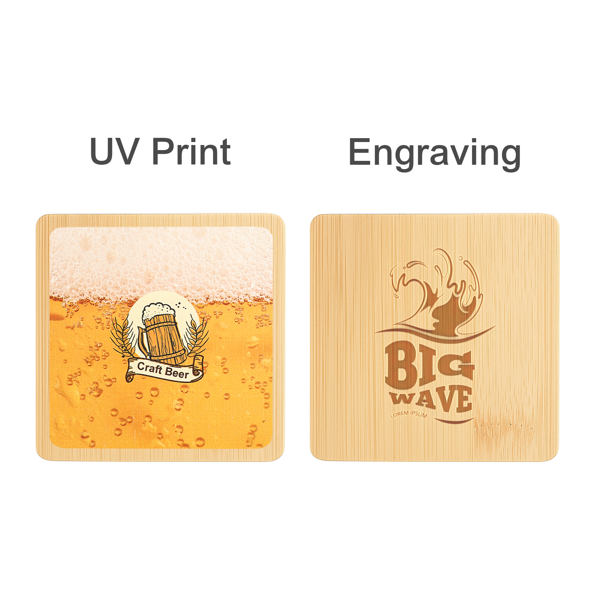 Square Bamboo Bottle Opener Coaster - Image 4