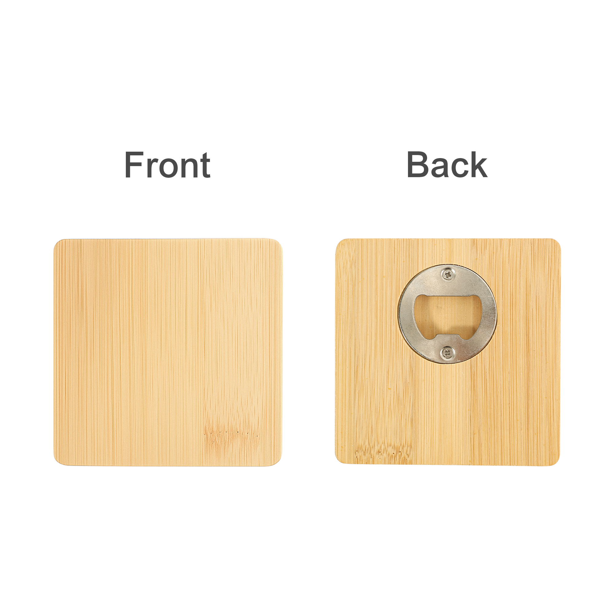 Square Bamboo Bottle Opener Coaster - Image 2