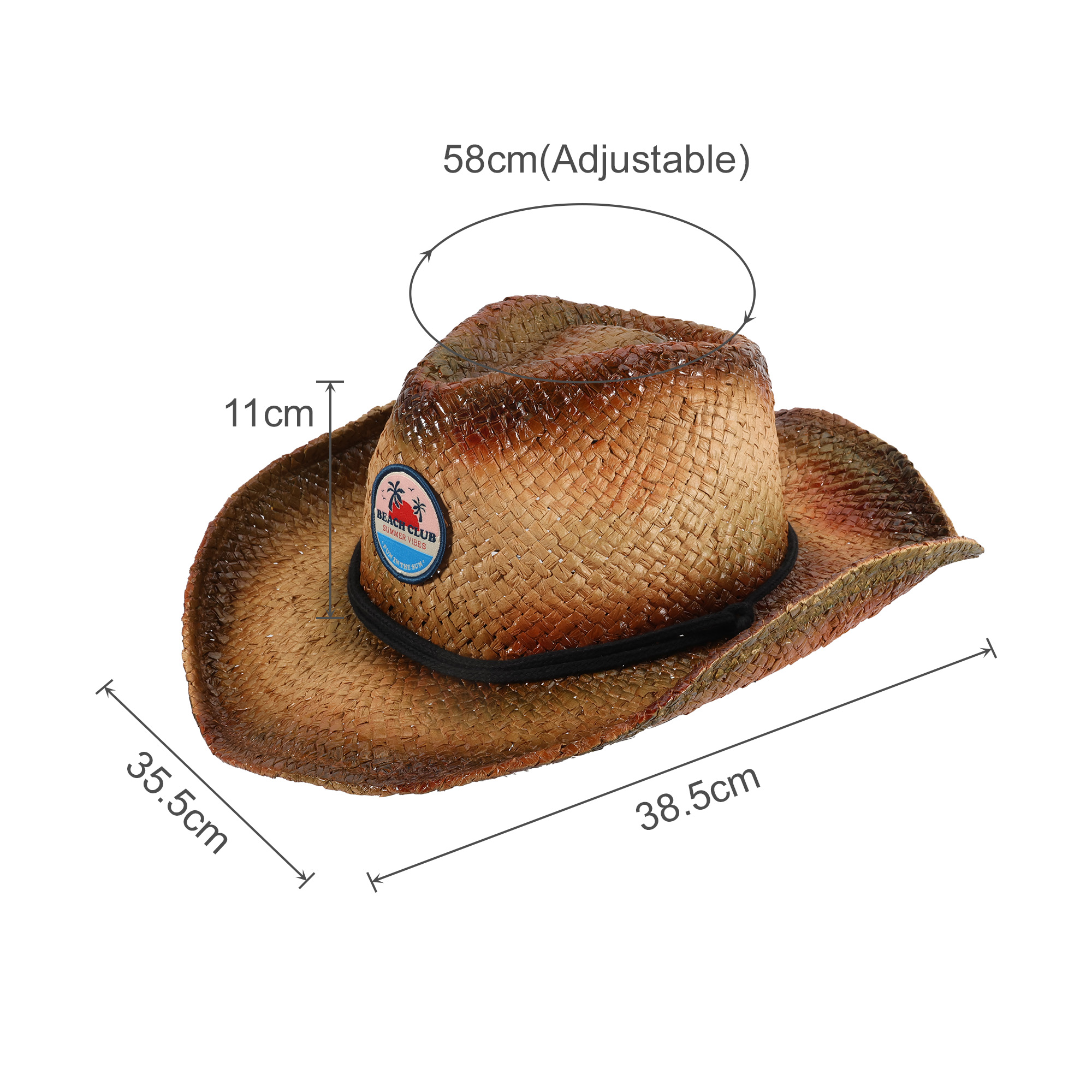 Sprayed Cowboy Straw Hats - Image 3