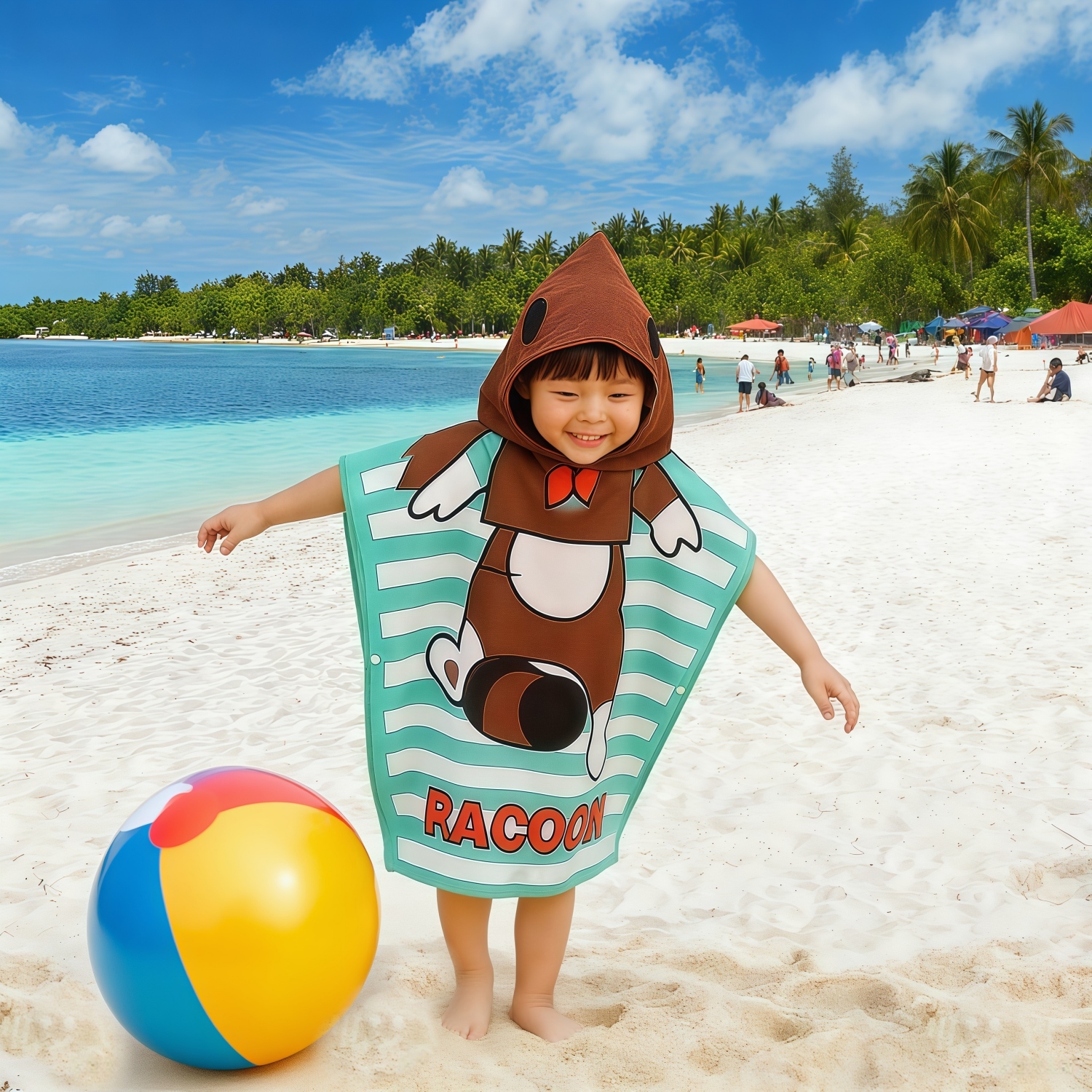 100% Microfibre Sublimation Kids Hooded Change Towel - Image 2