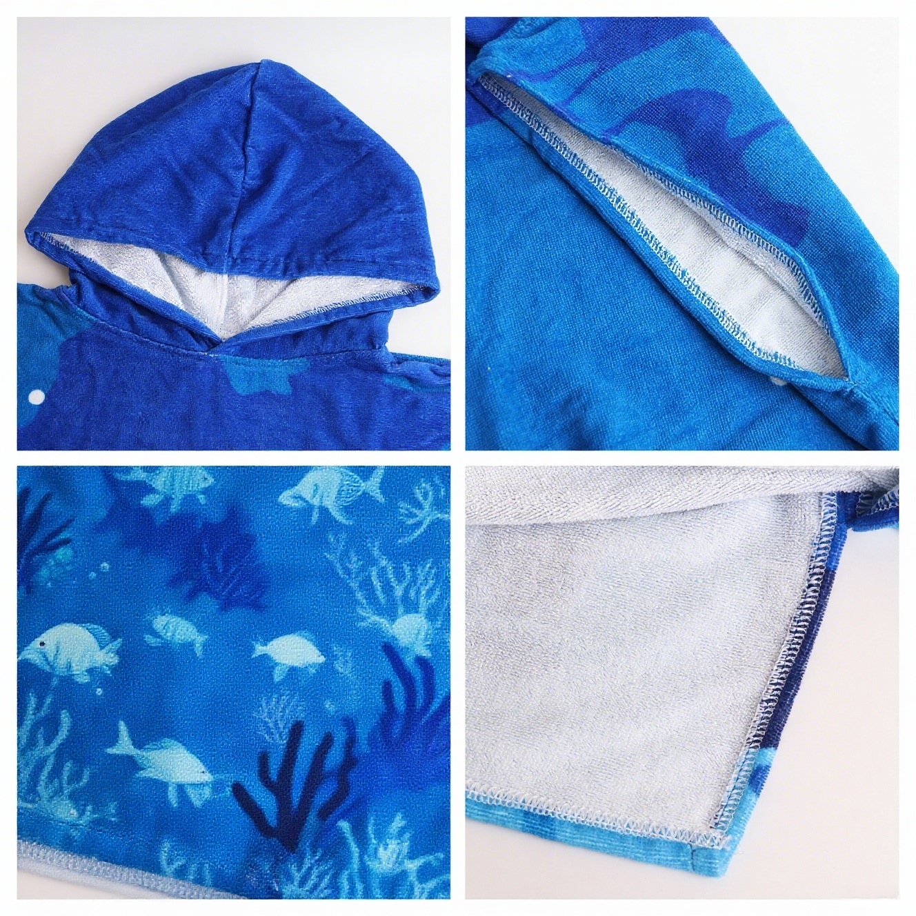 100% Cotton Sublimation Hoody Towel Surf Poncho Without Pocket - Image 4