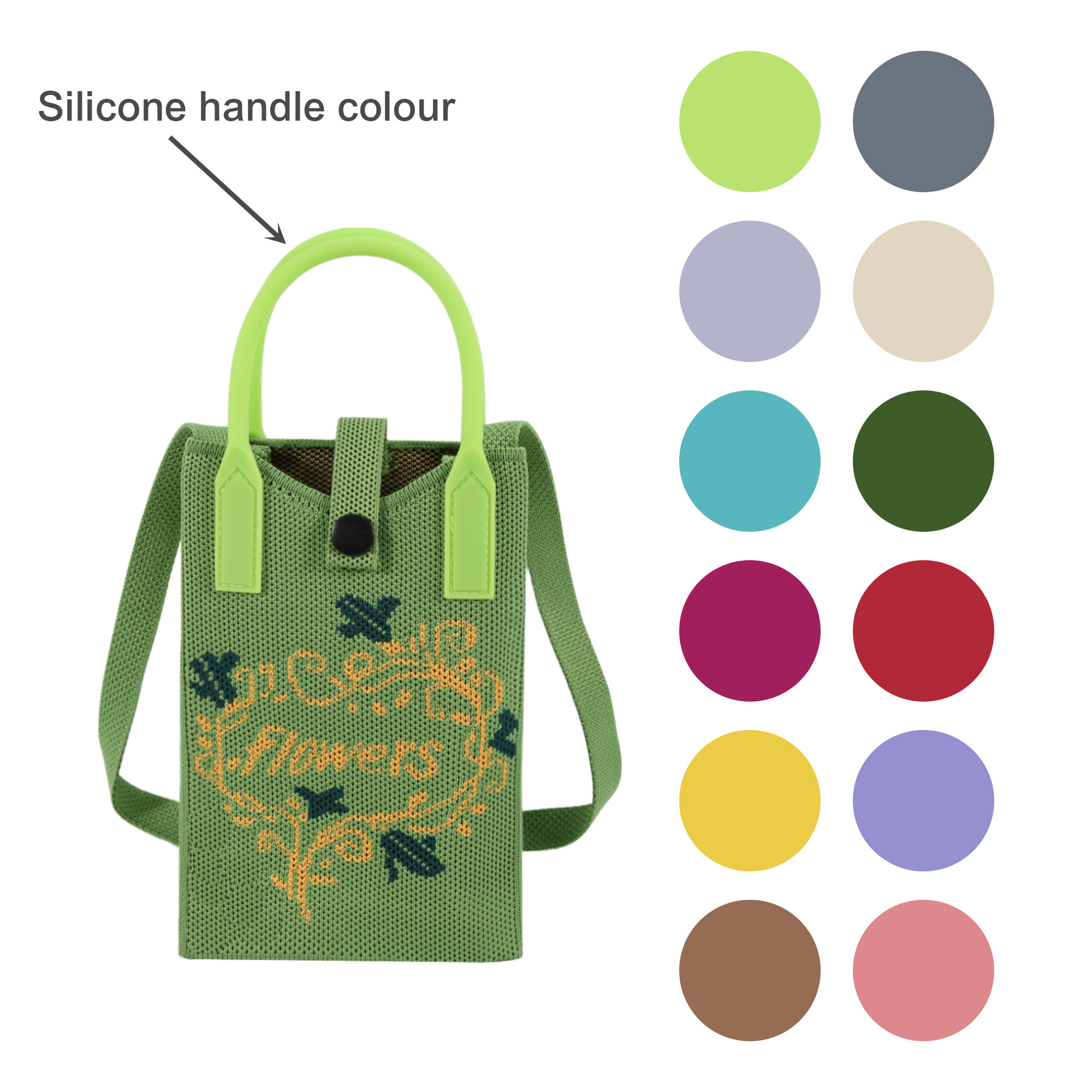 Knitted Phone Crossbody Bag with Handle - Image 6