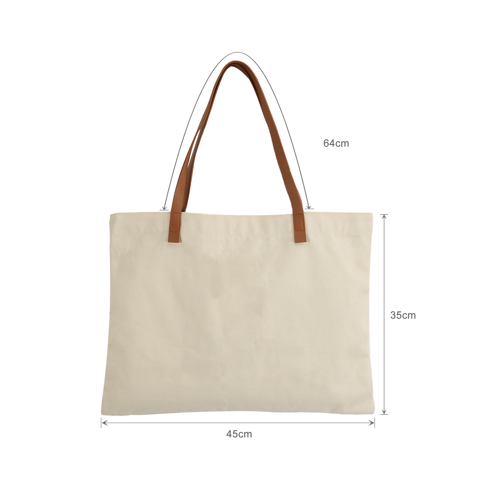 Leather Straps Canvas Bag - Image 3