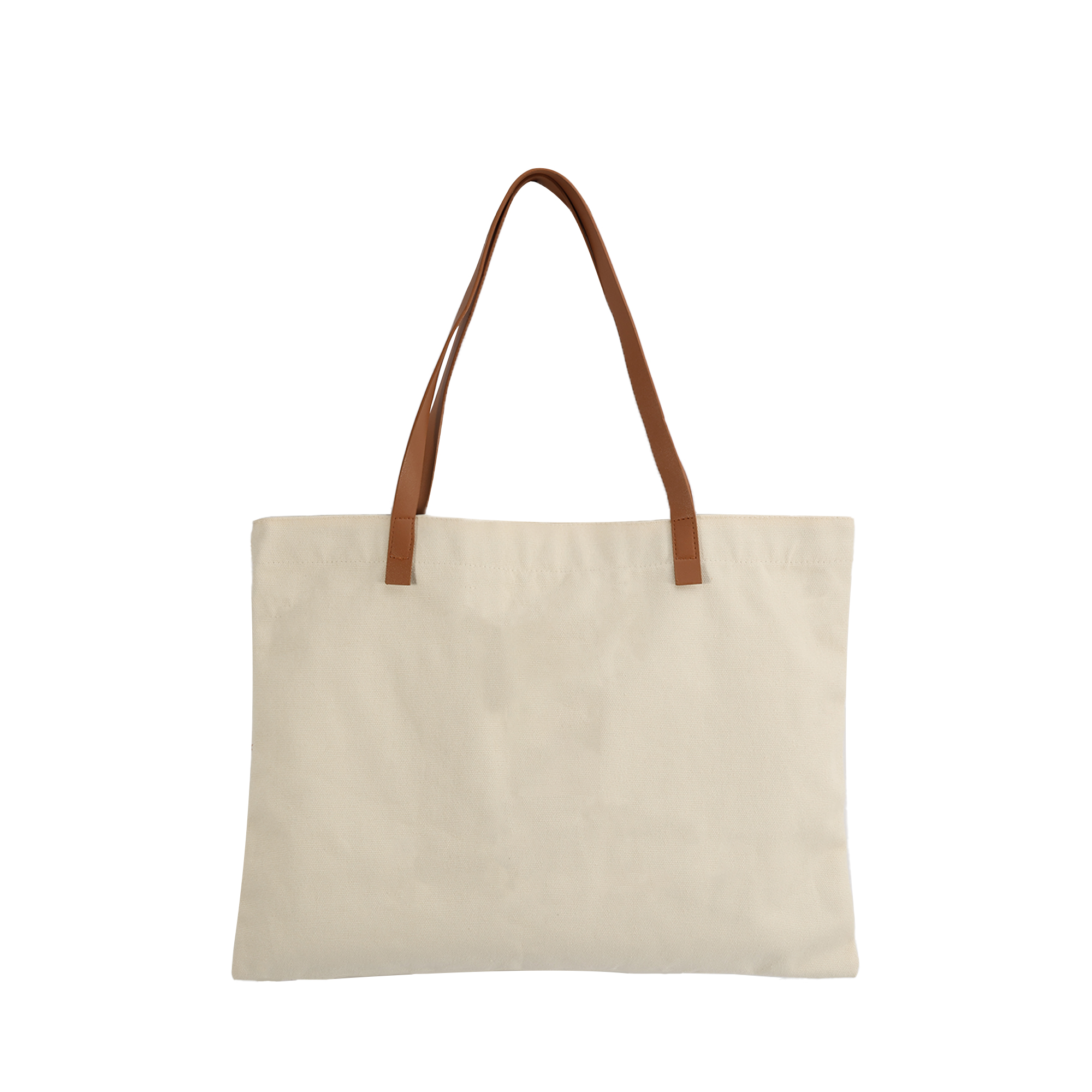 Leather Straps Canvas Bag - Image 2