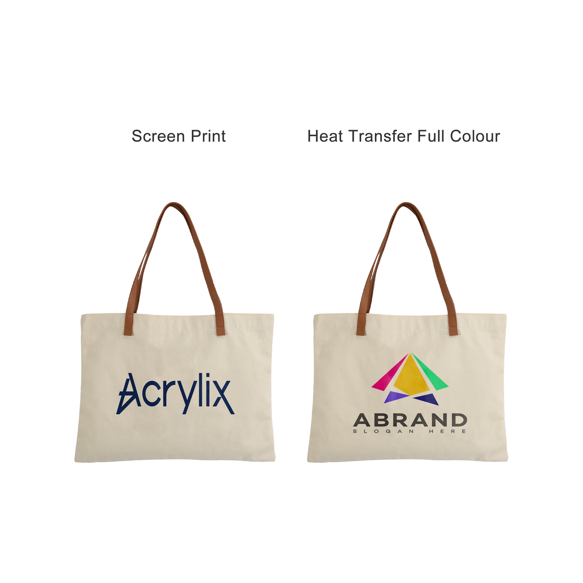 Leather Straps Canvas Bag - Image 4