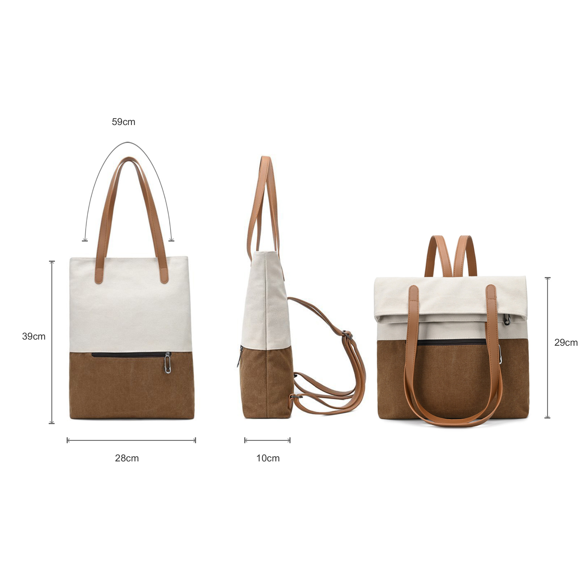 Convertible Canvas Backpack to Tote Bag - Image 8