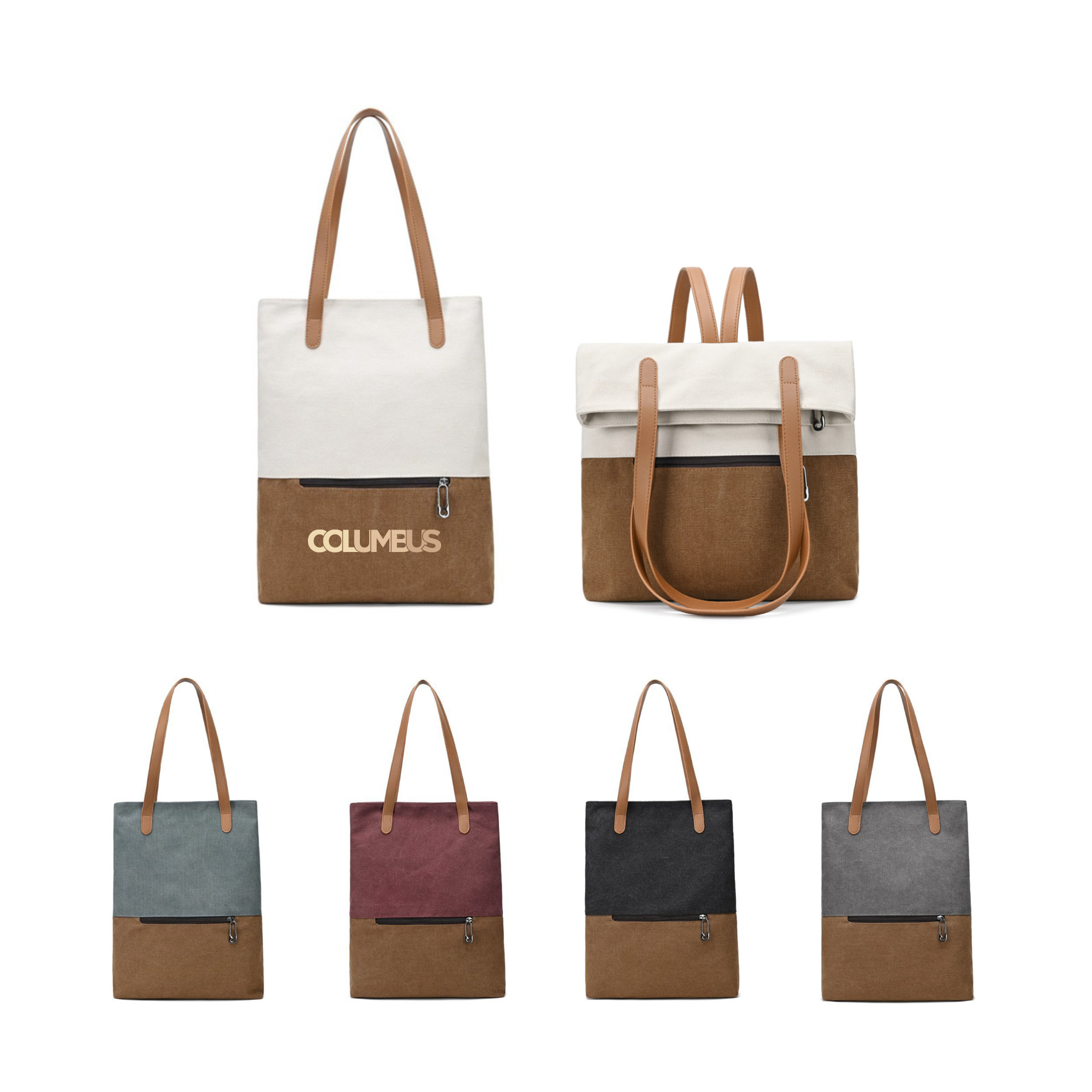 Convertible Canvas Backpack to Tote Bag