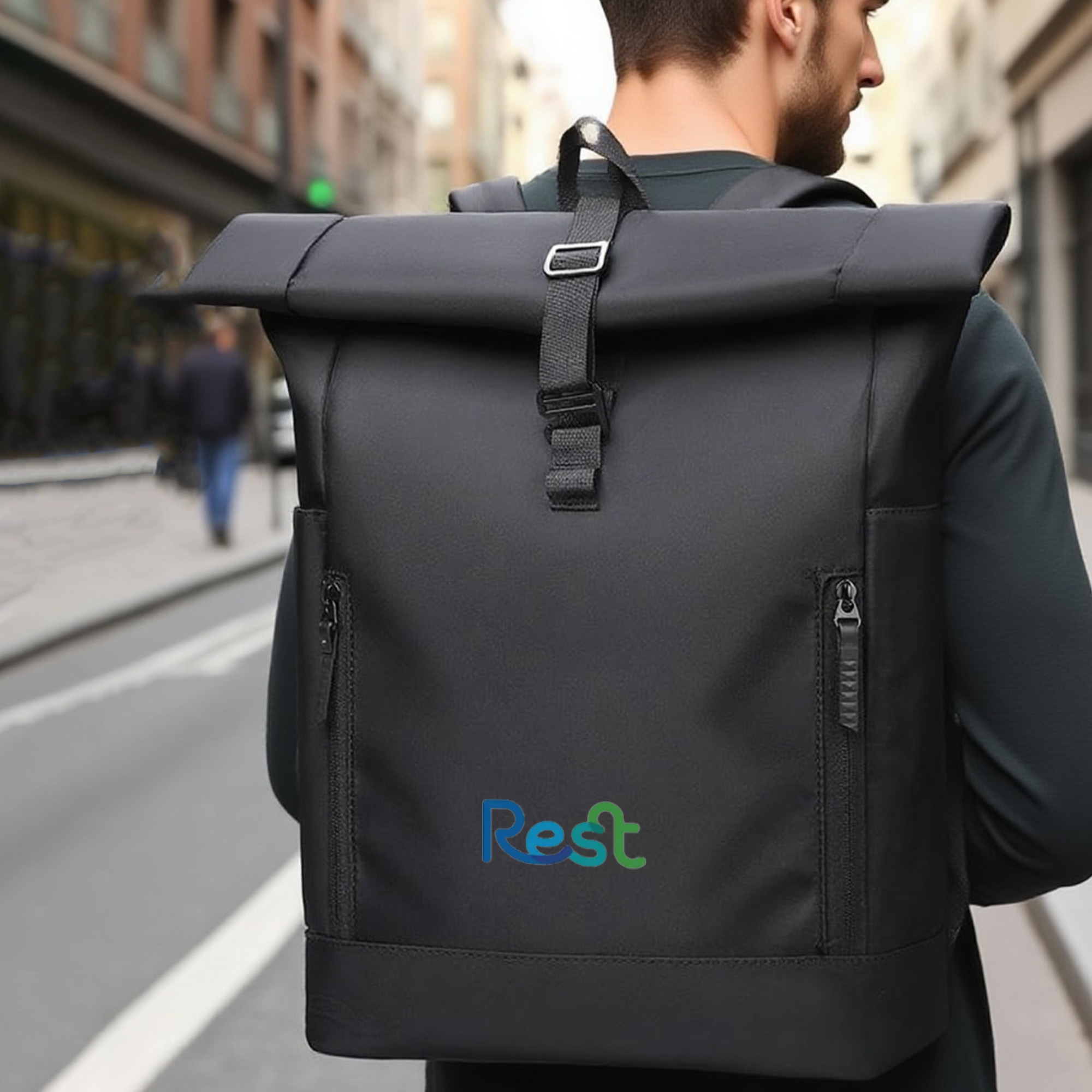 Roll Top Laptop Backpack - Image 13