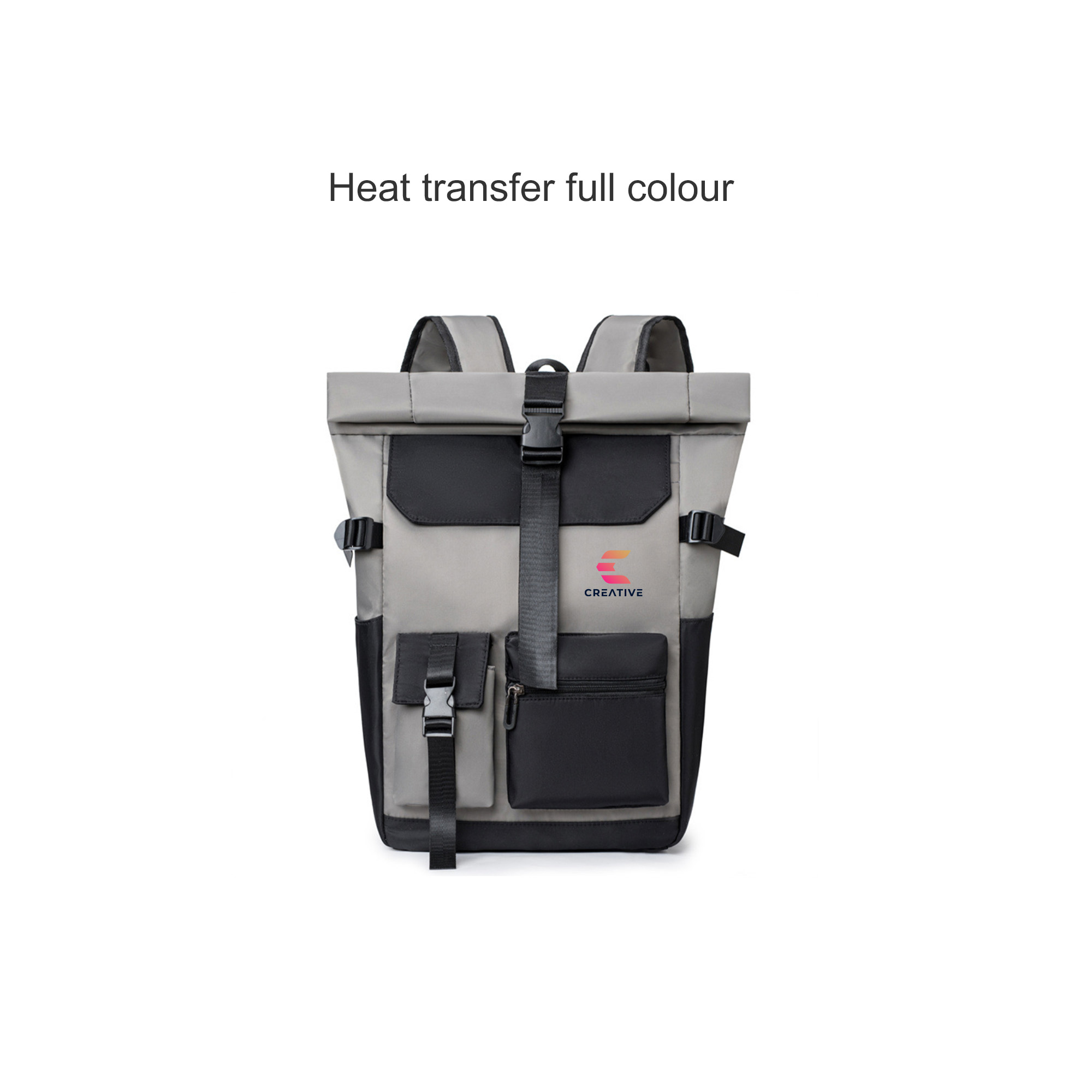 Multi-pocket Roll Top Backpack - Image 5