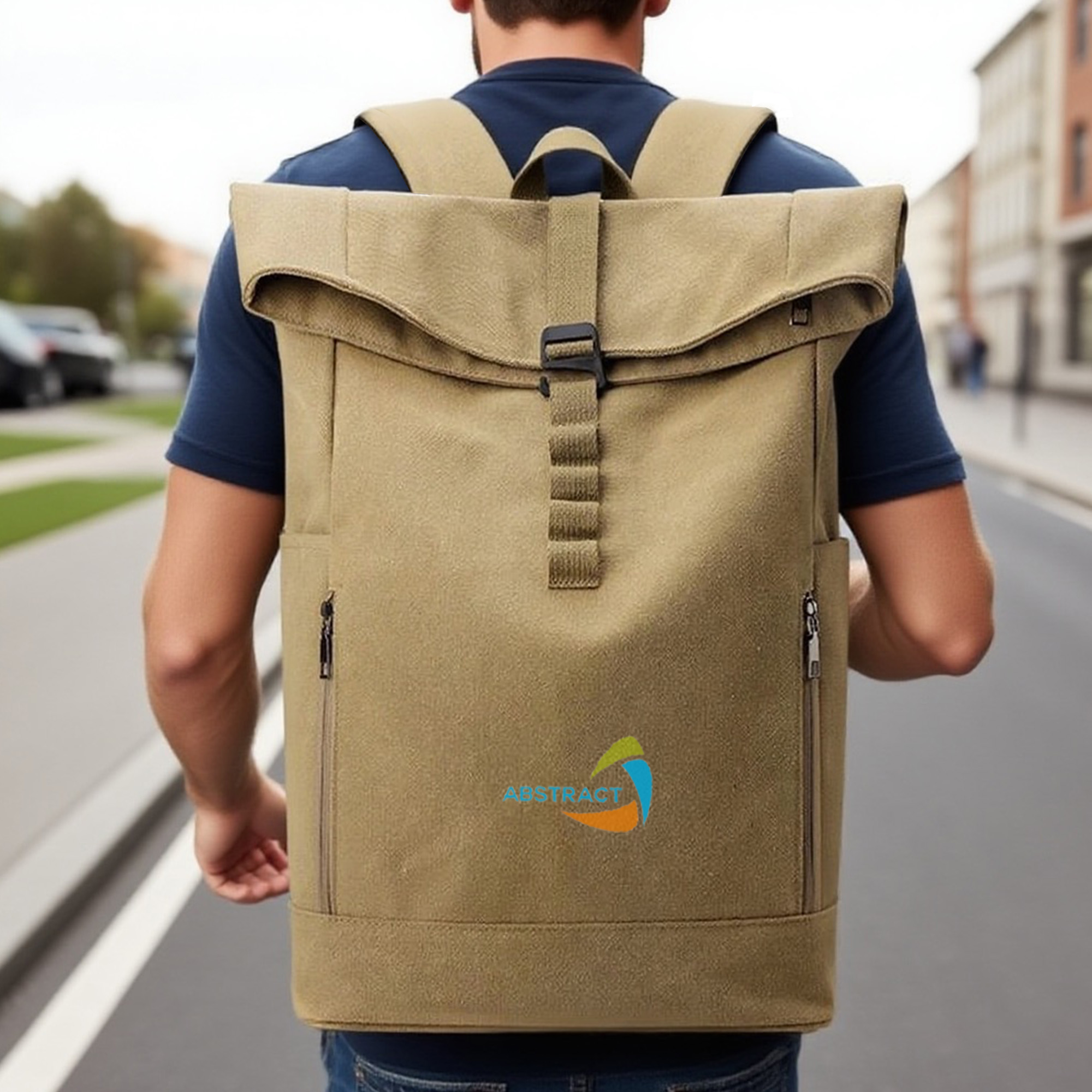 Canvas Roll Top Vintage Backpack - Image 12