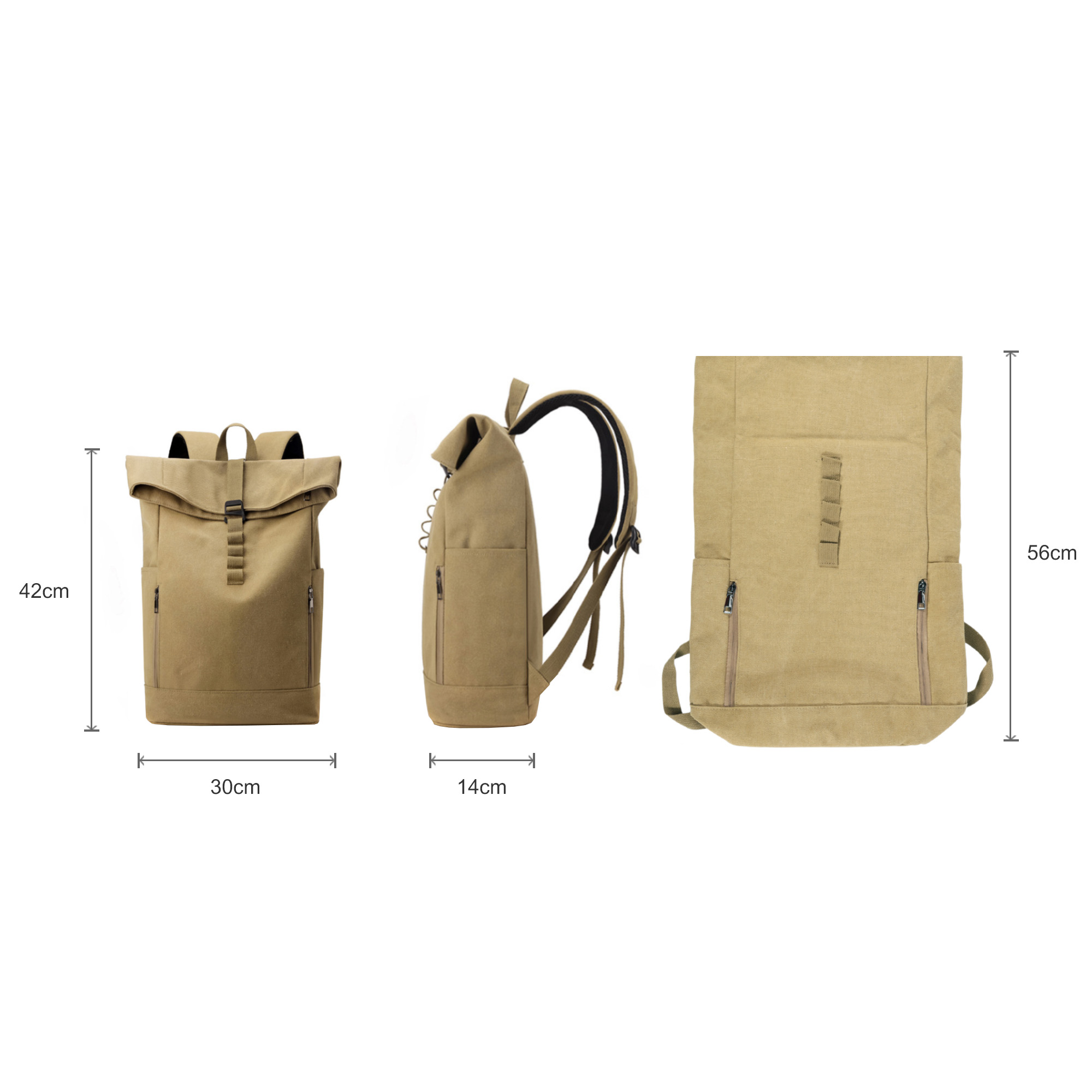 Canvas Roll Top Vintage Backpack - Image 8