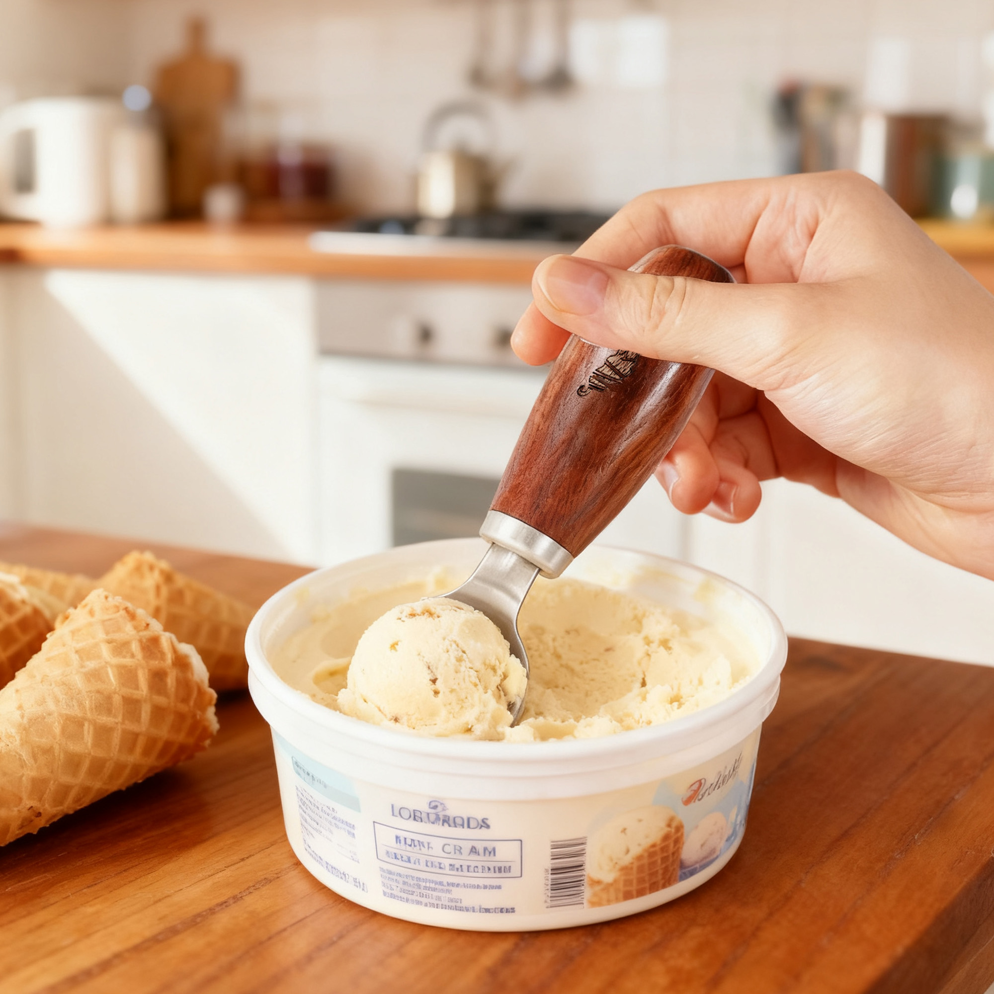 Wood Handle Ice Cream Scoop - Image 5