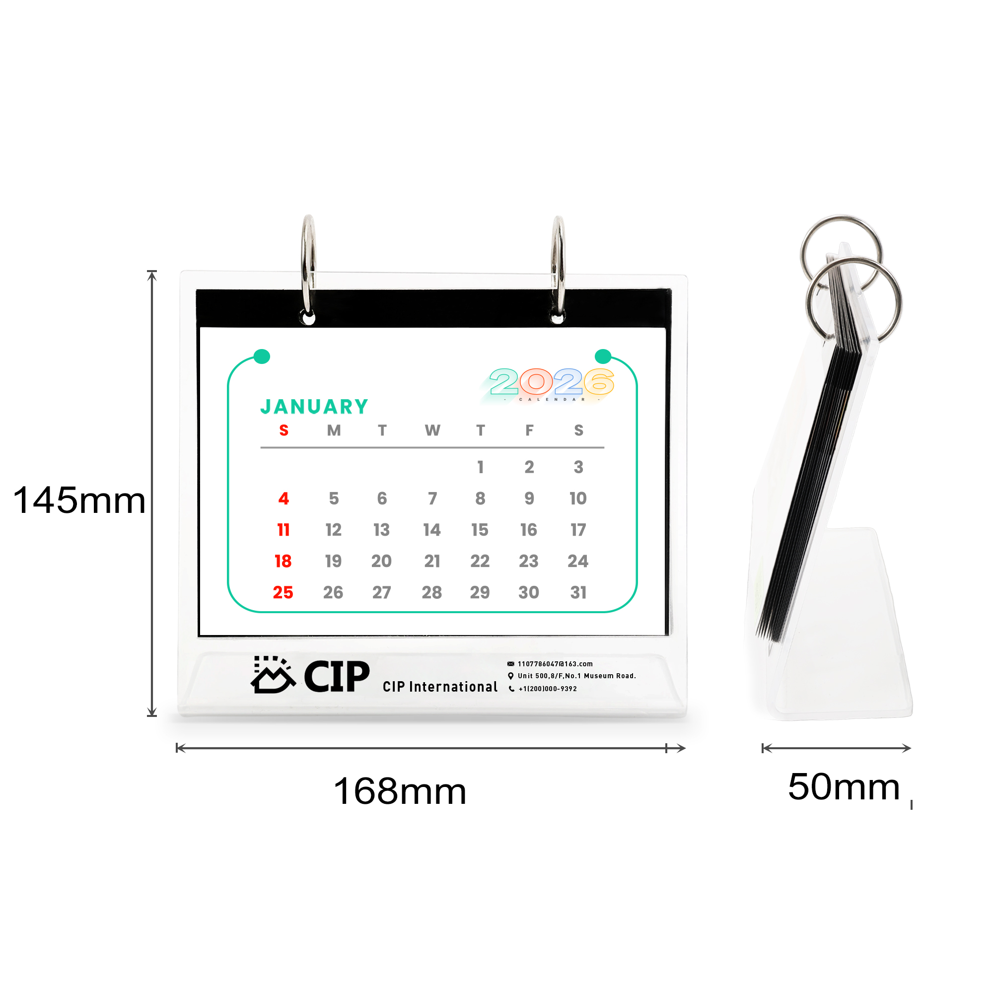 Acrylic Desk Calendar and Photo Album Organizer - Image 2