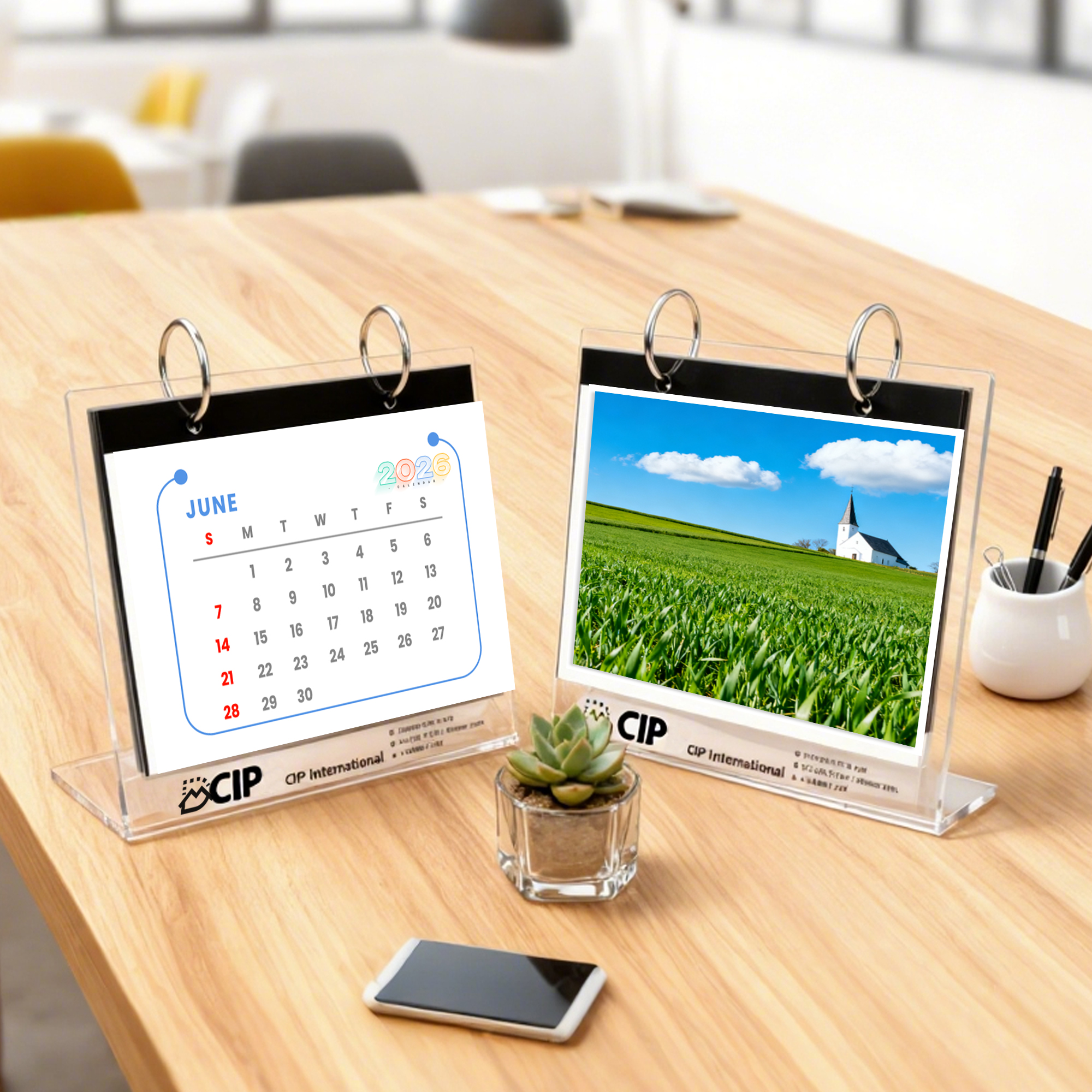 Acrylic Desk Calendar and Photo Album Organizer - Image 5