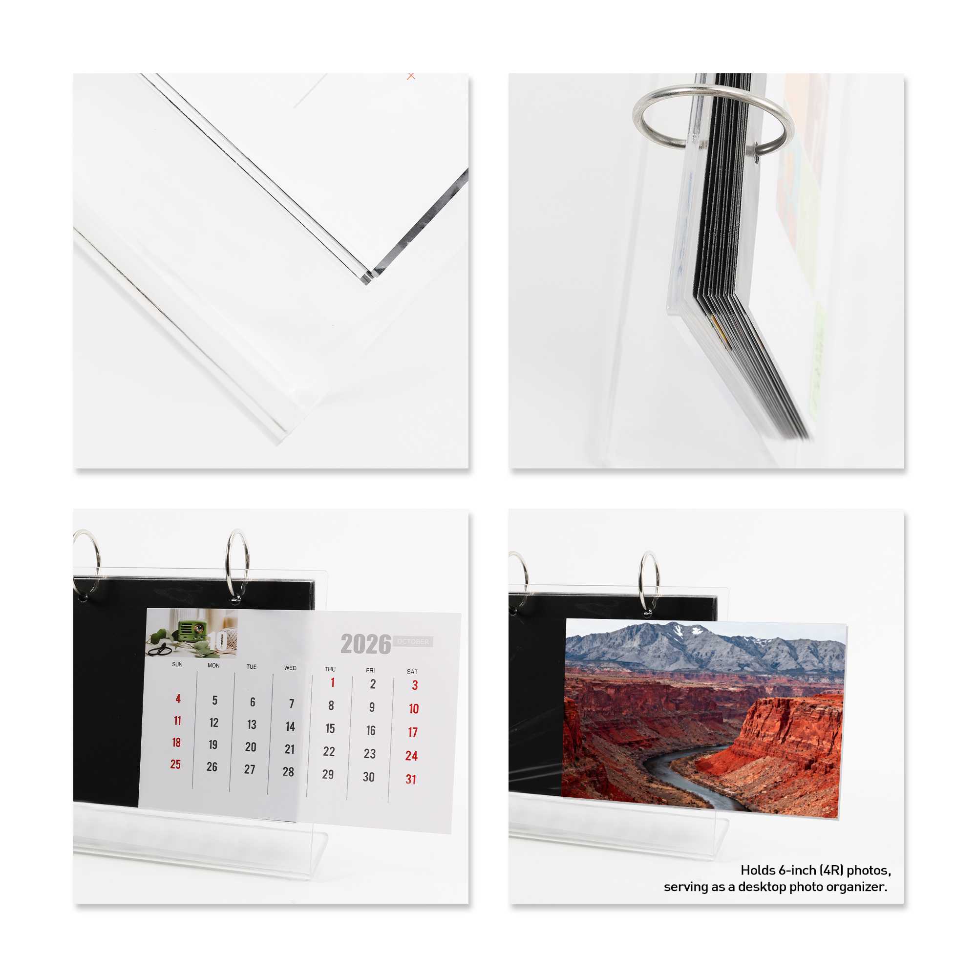 Acrylic Desk Calendar and Photo Album Organizer - Image 4