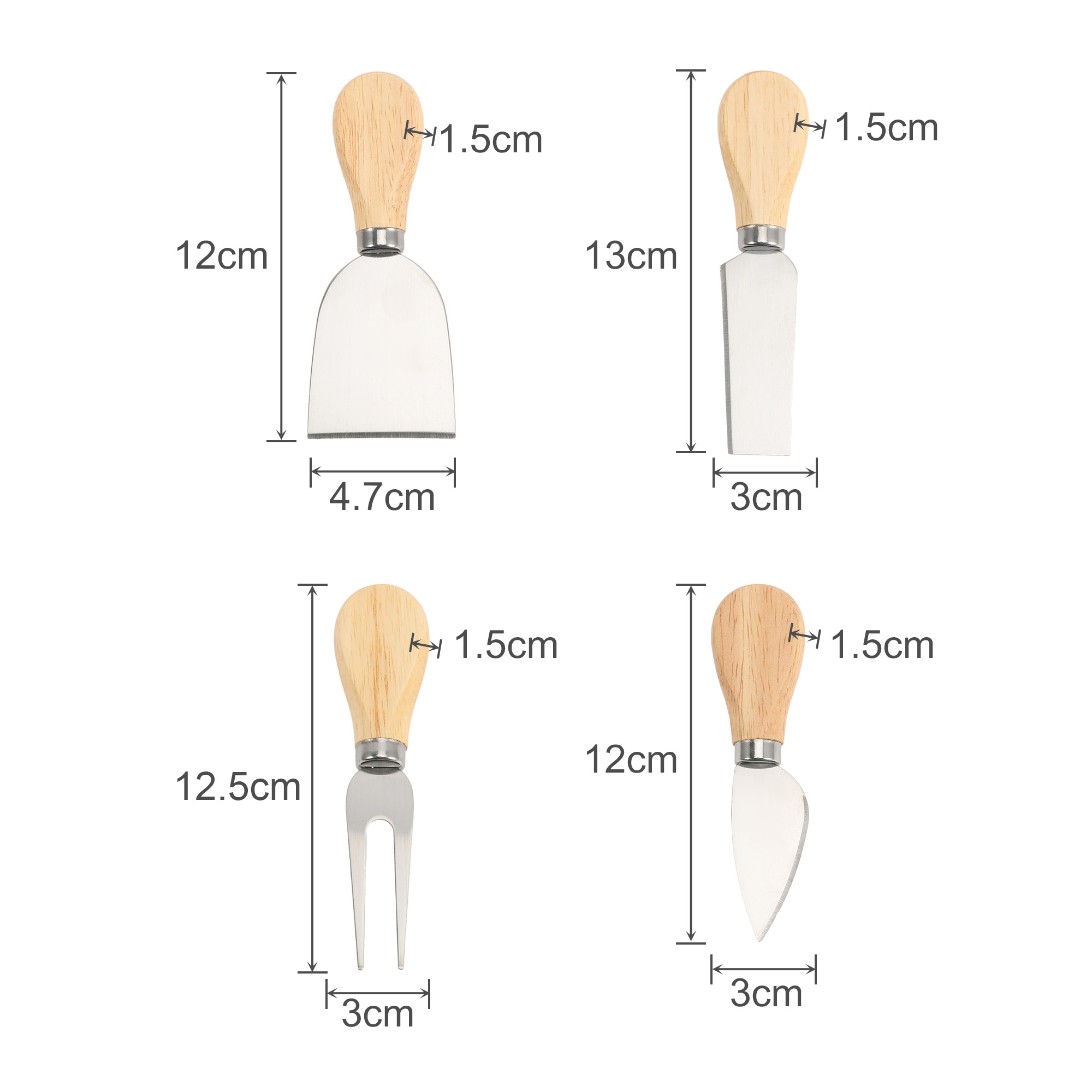 Bamboo Cheese Board Knife Set - Image 3