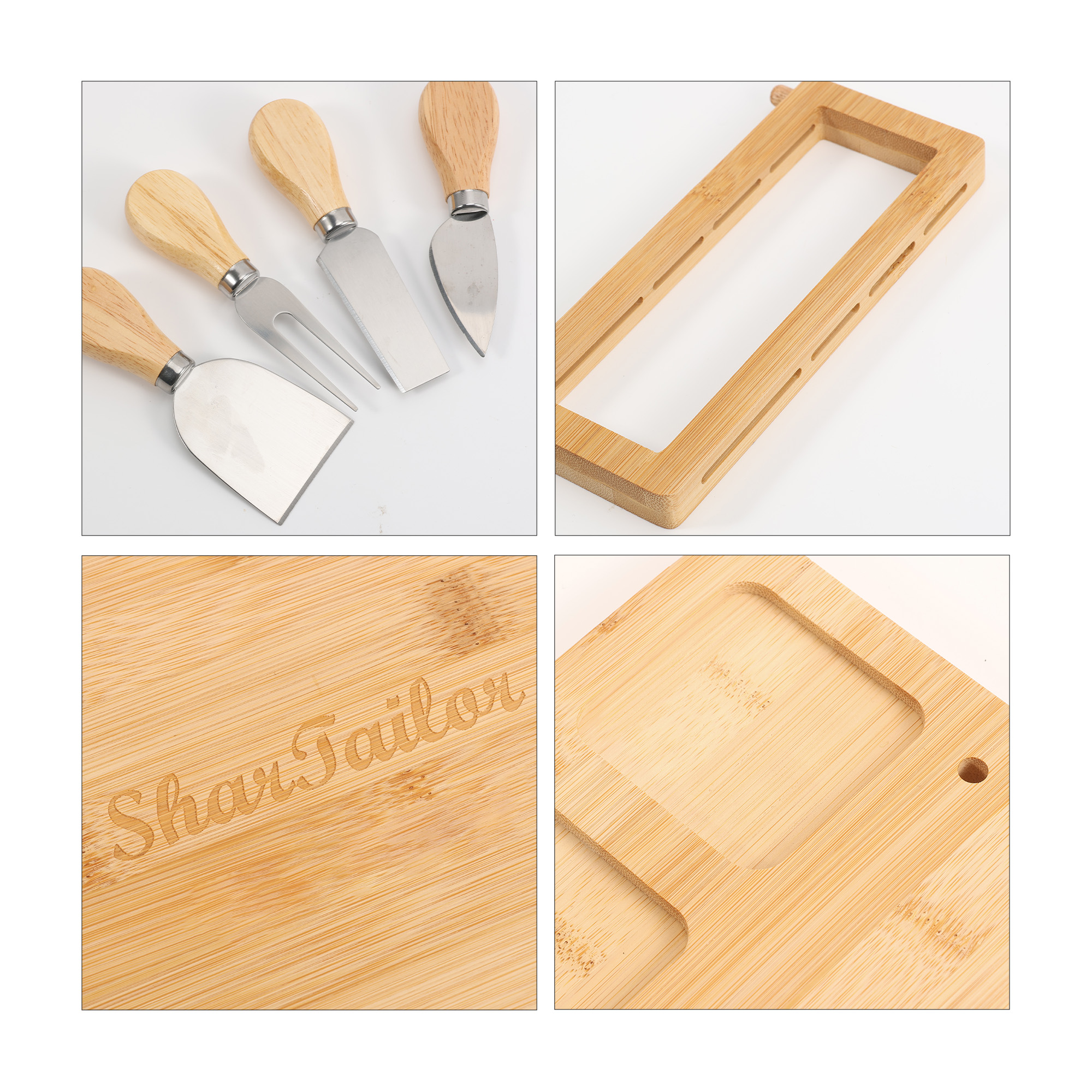 Bamboo Cheese Board Knife Set - Image 5