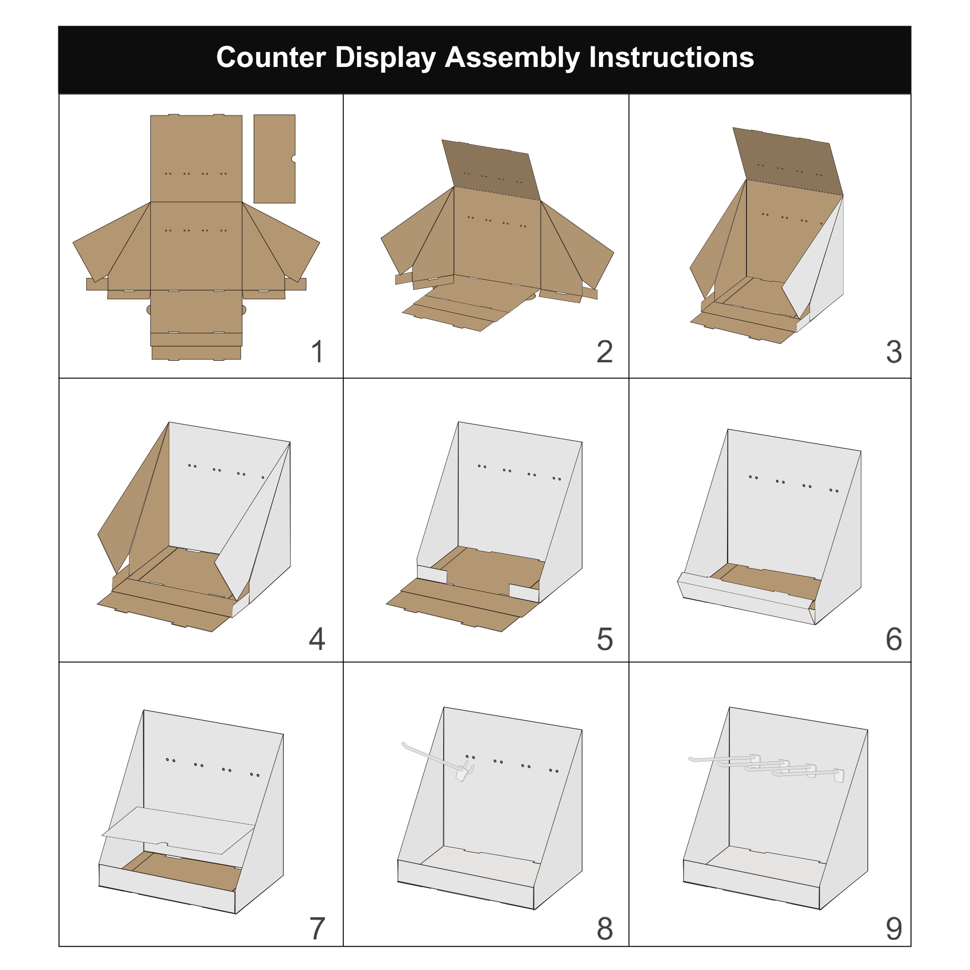 Corrugated Cardboard Counter Hooks Display - Image 9
