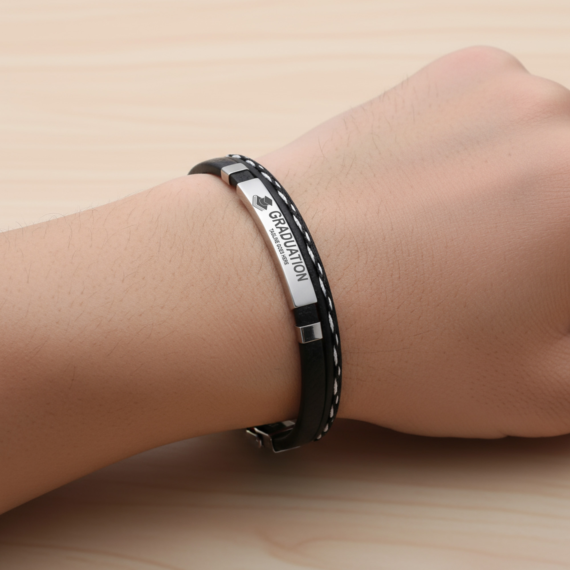 Personalized Leather Bracelet - Image 8