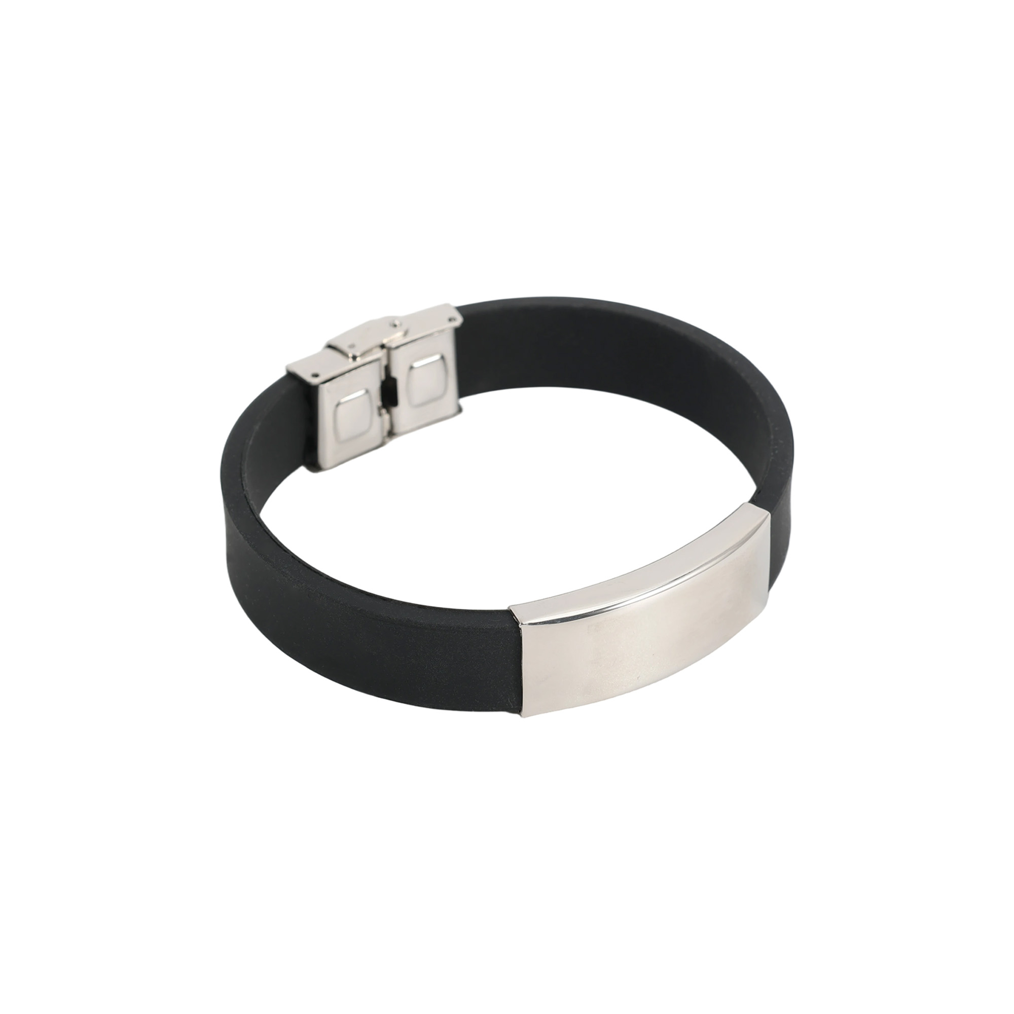 Engraved Stainless Steel Buckle Latch Bracelet - Image 2