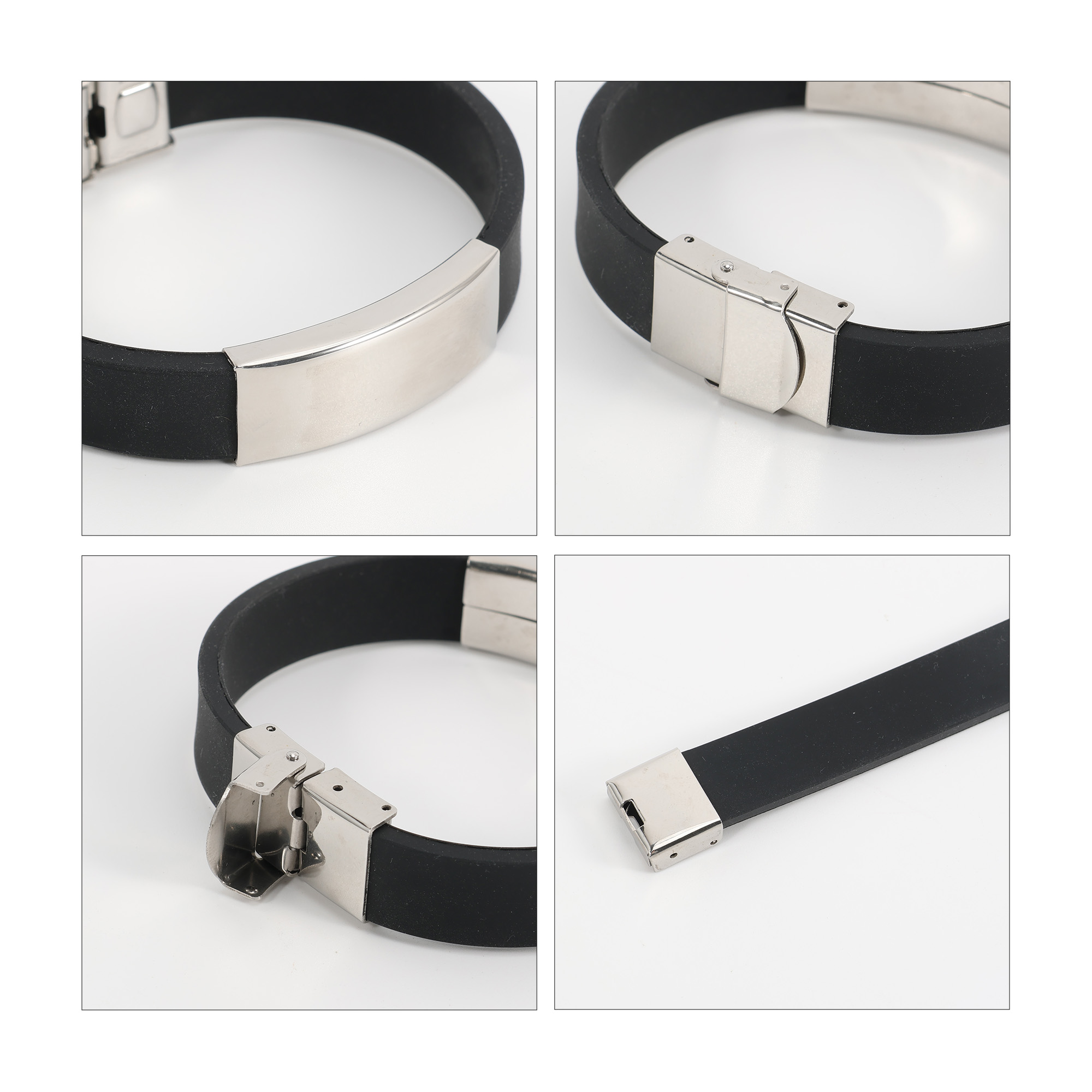 Engraved Stainless Steel Buckle Latch Bracelet - Image 7