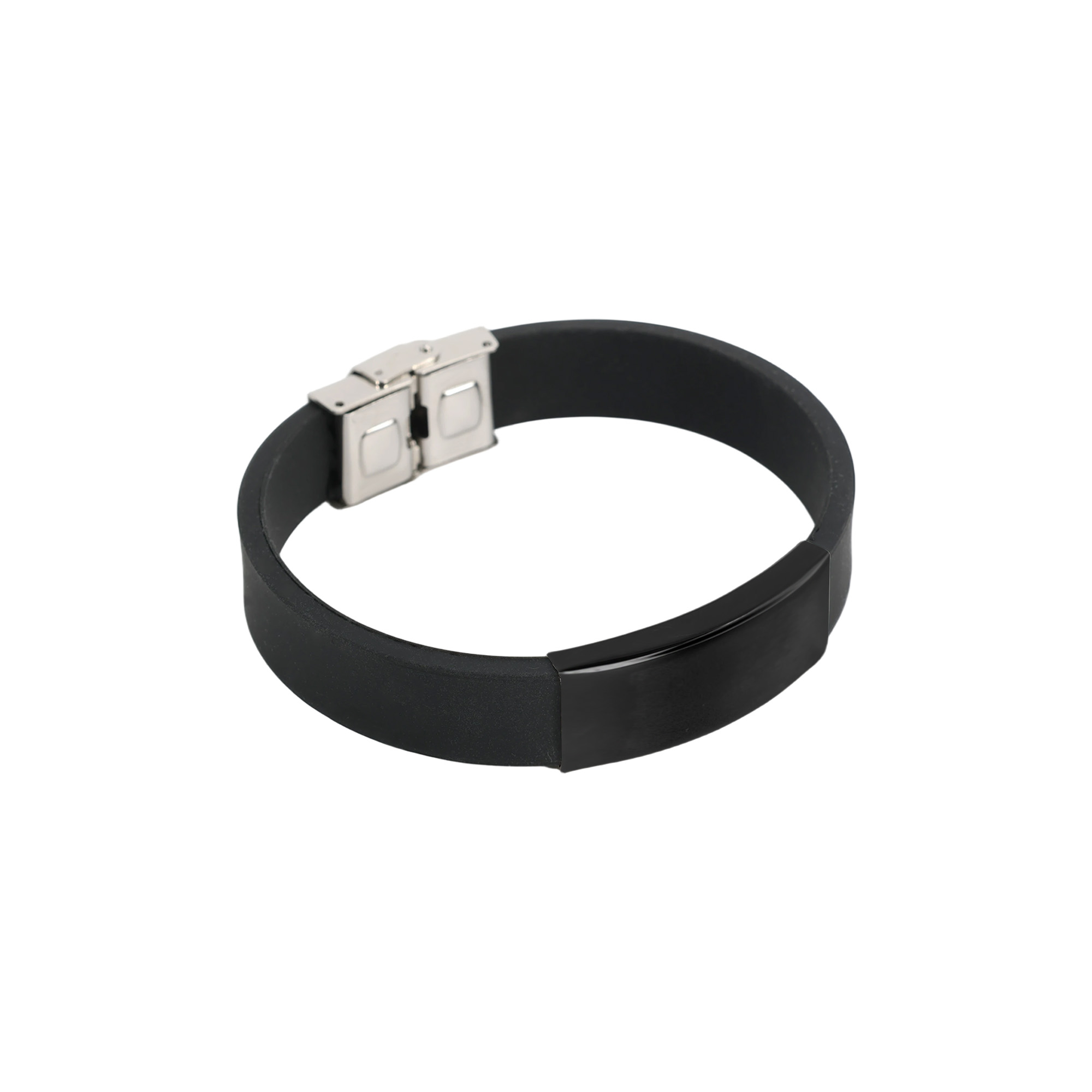 Engraved Stainless Steel Buckle Latch Bracelet - Image 3