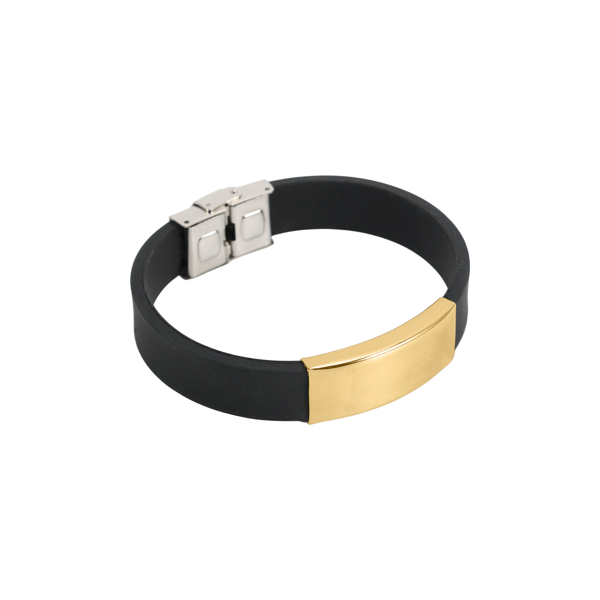 Engraved Stainless Steel Buckle Latch Bracelet - Image 4