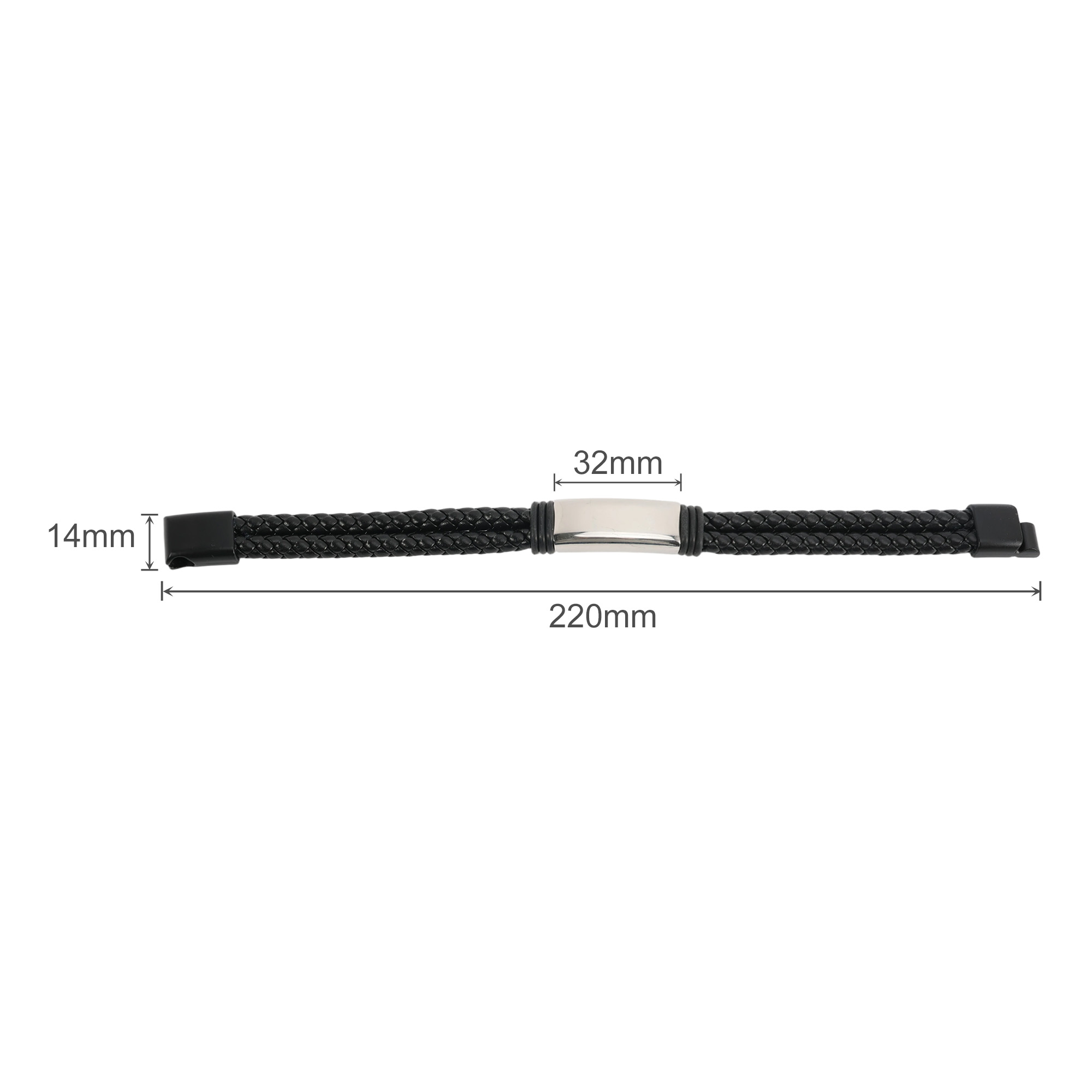 Double-row Braided Leather Bracelet - Image 5