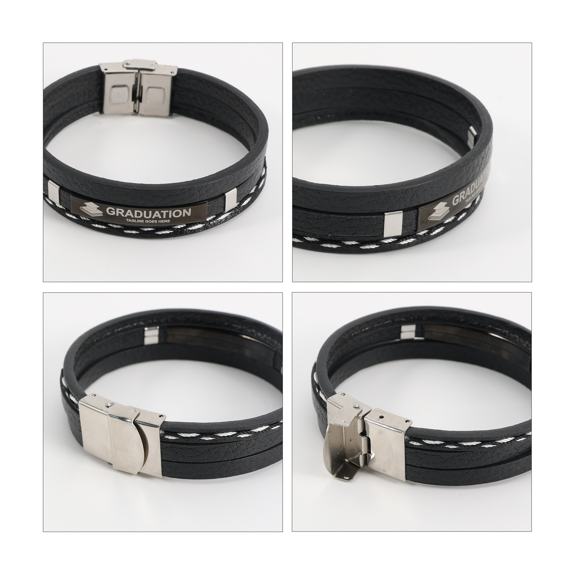 Multi-layer Braided Leather Bracelet - Image 7