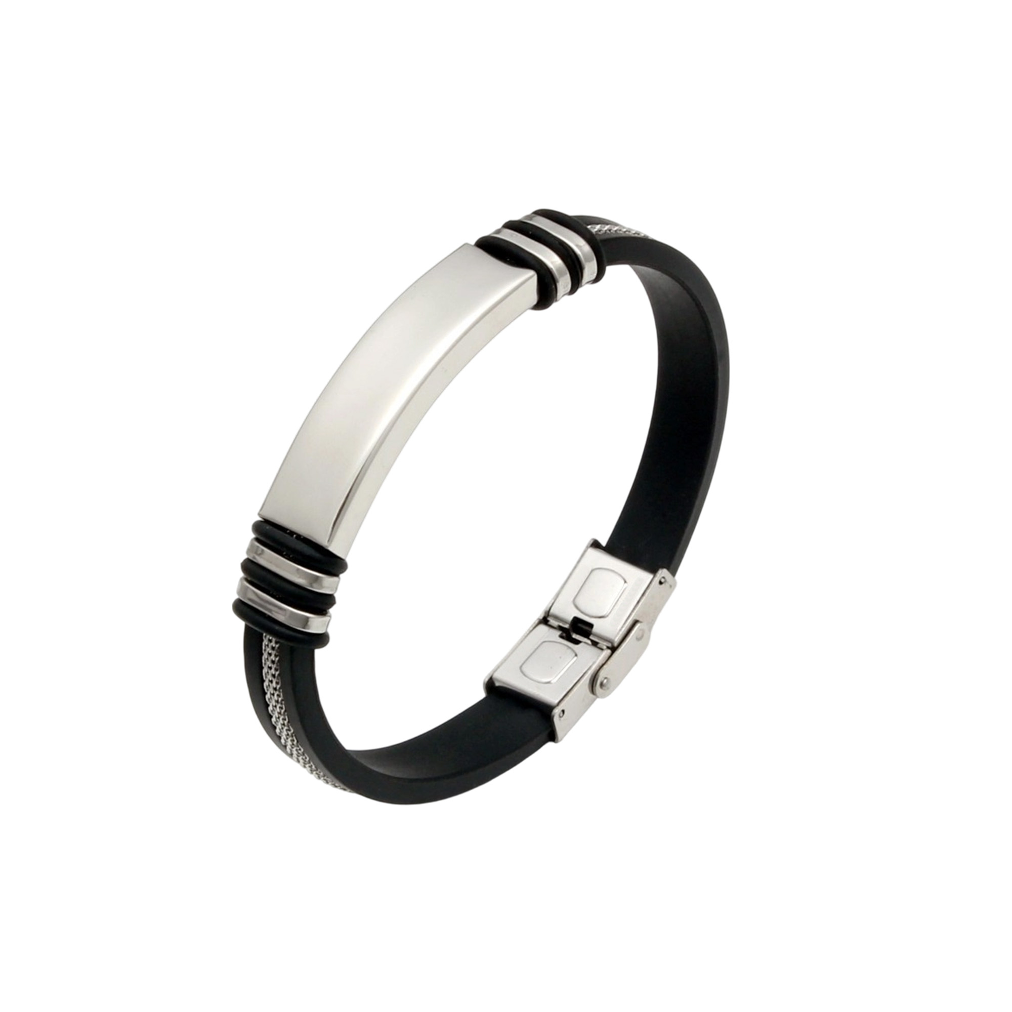 Buckle Latch Silica Silver Bracelet - Image 2