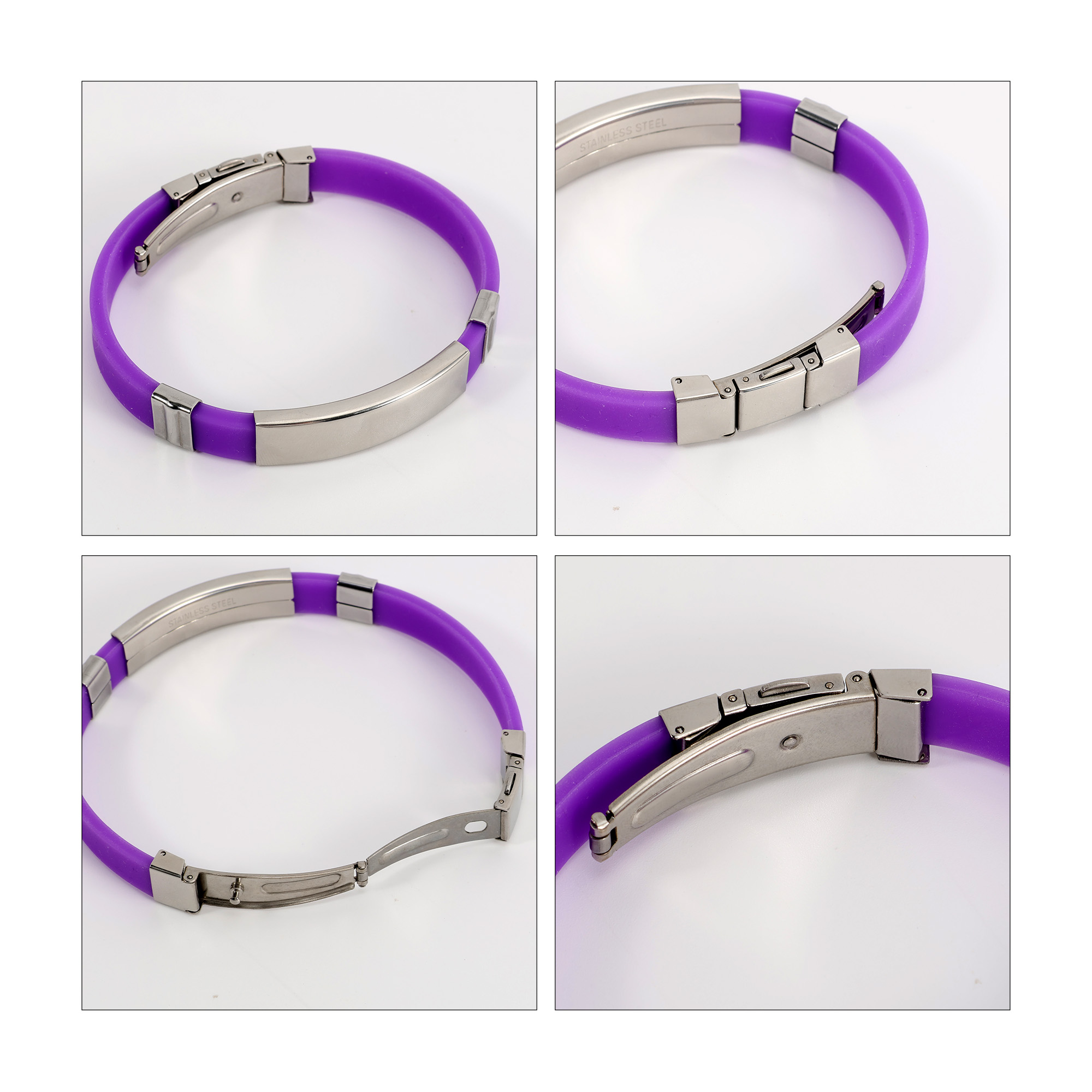 Colour Metal Folding Lock Clasp Bangle - Image 7