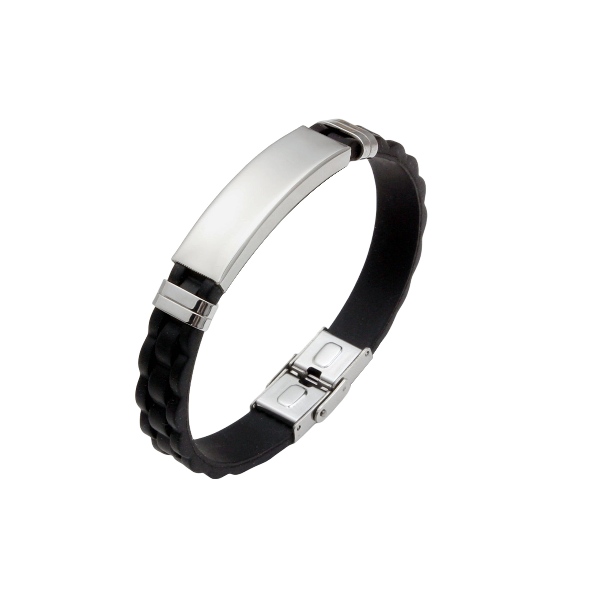 Stainless Steel Buckle Latch Bracelet - Image 2