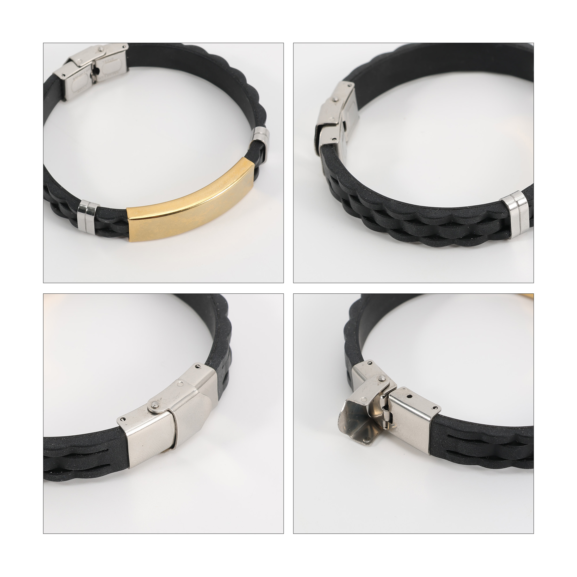 Stainless Steel Buckle Latch Bracelet - Image 7