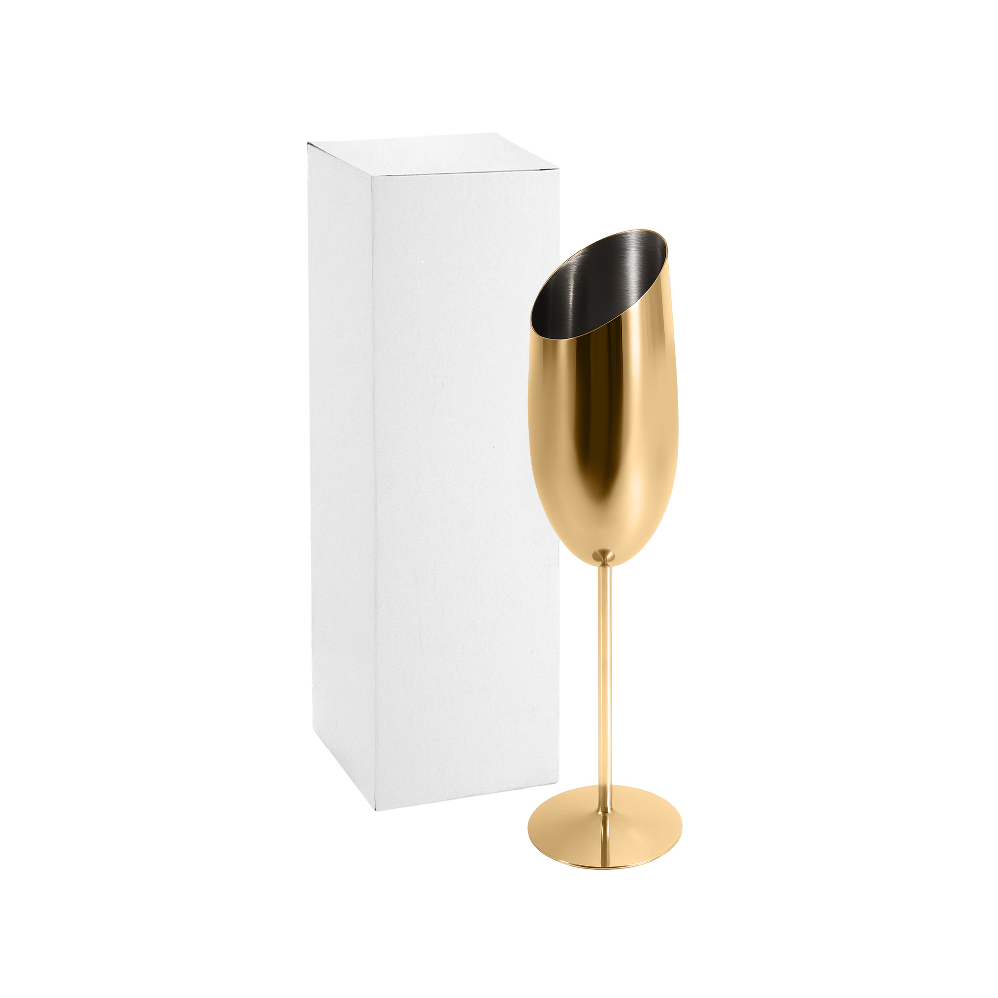 Stainless Steel Slanted Champagne Flute - Image 7