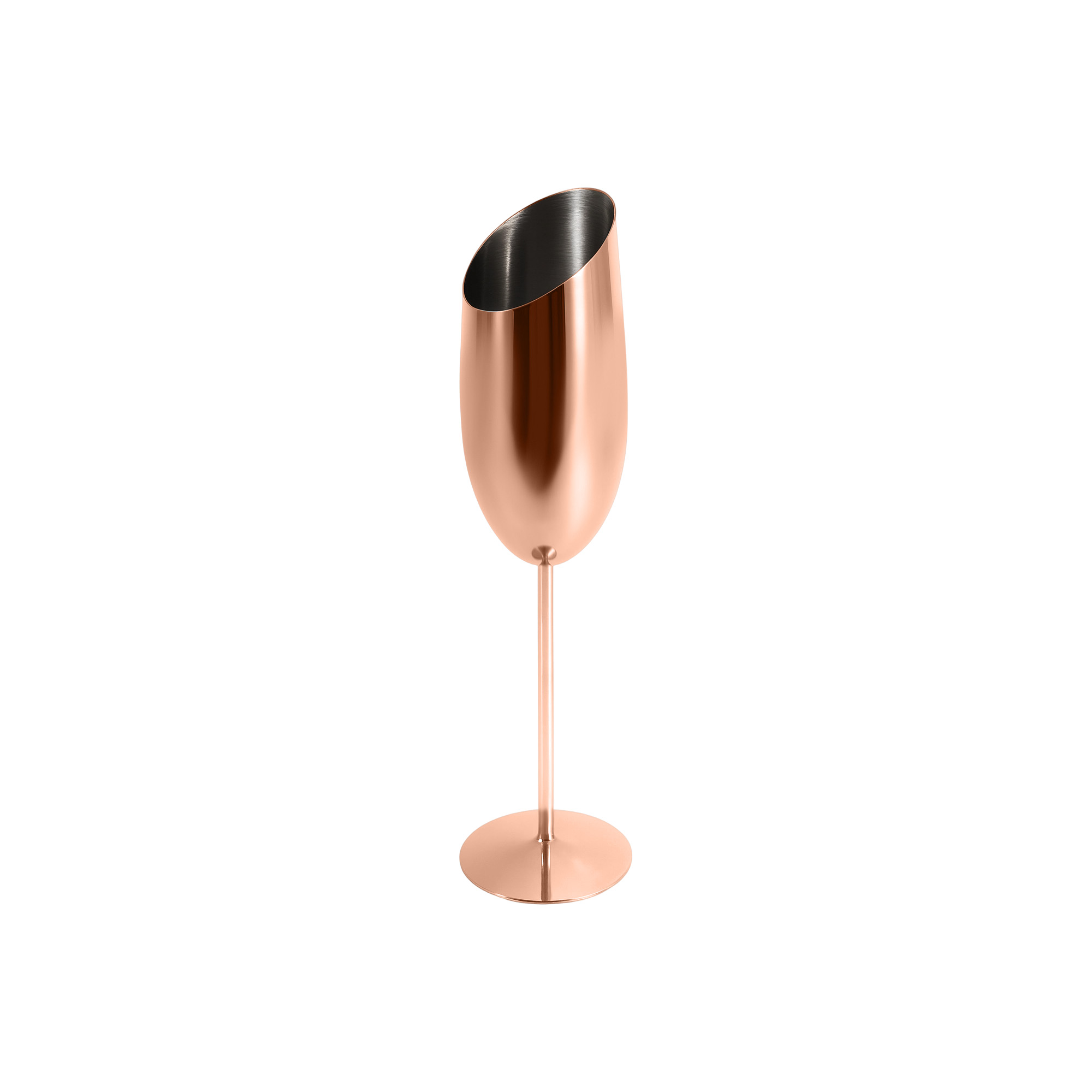 Stainless Steel Slanted Champagne Flute - Image 3
