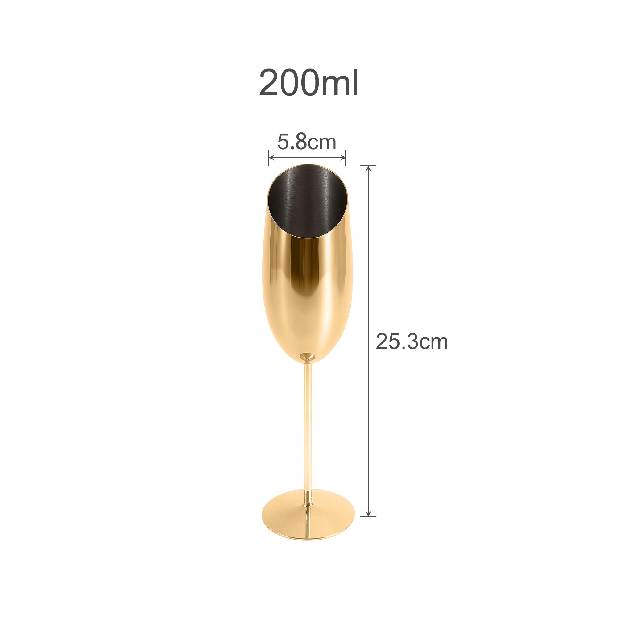 Stainless Steel Slanted Champagne Flute - Image 5