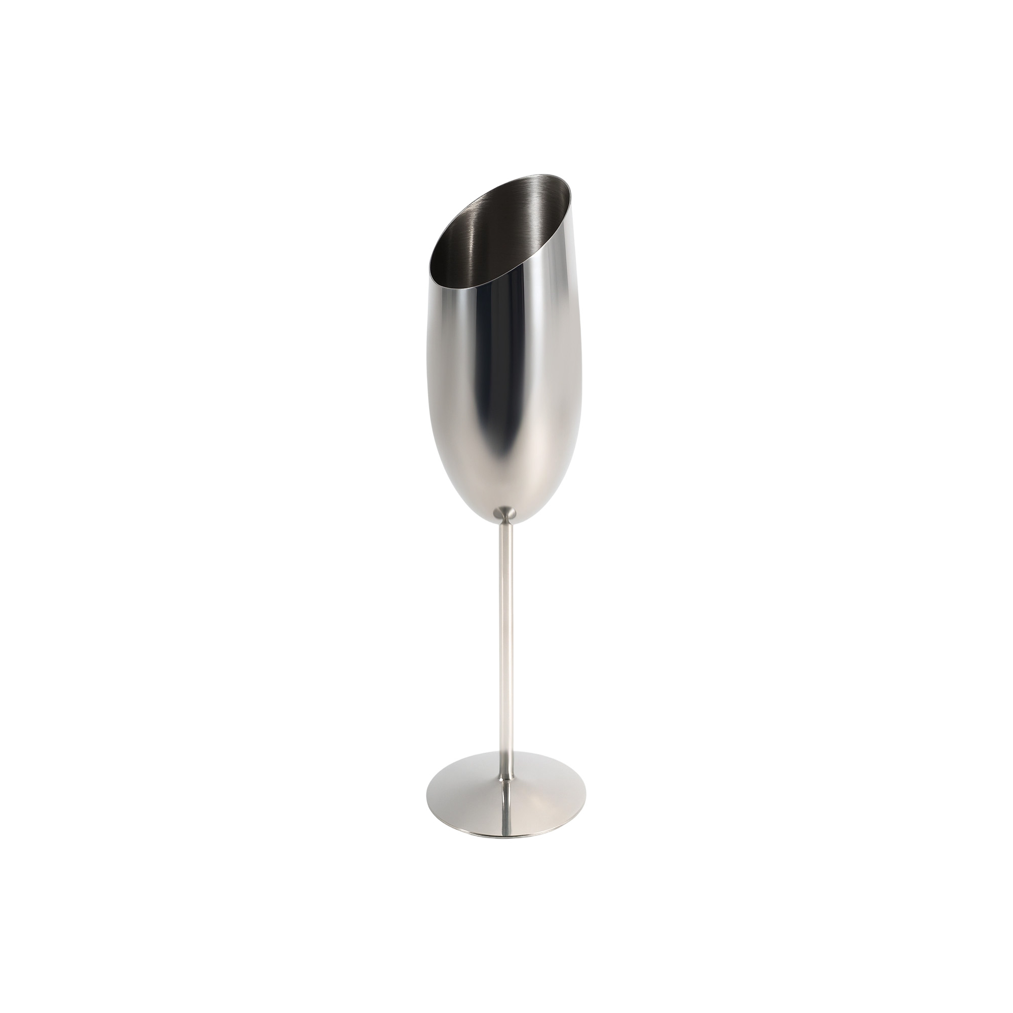 Stainless Steel Slanted Champagne Flute - Image 4